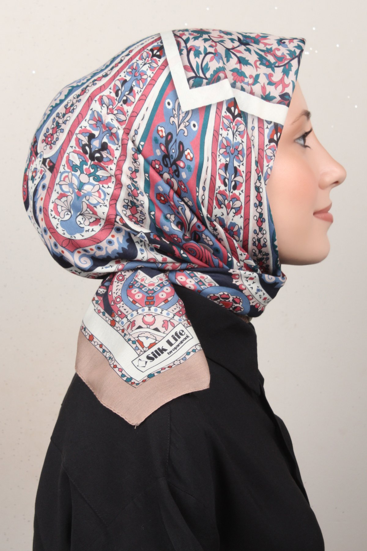 Silk Life Lotus Eşarp 4127-6 Sütlü Kahve 