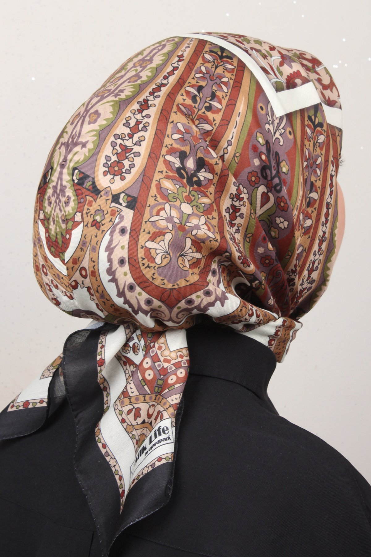 Silk Life Lotus Eşarp 4127-8 Siyah 