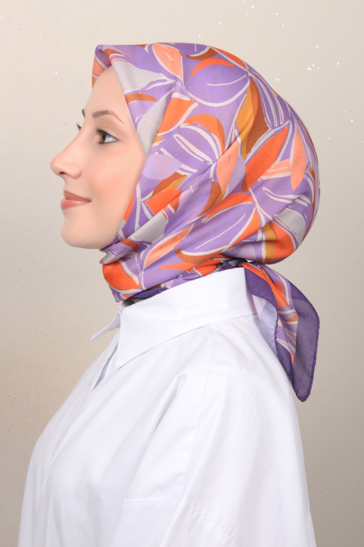 Silk Life Lotus Eşarp 4128-2 Mor