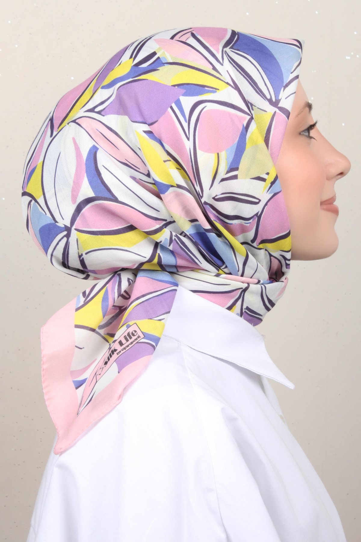 Silk Life Lotus Eşarp 4128-4 Toz Pembe 