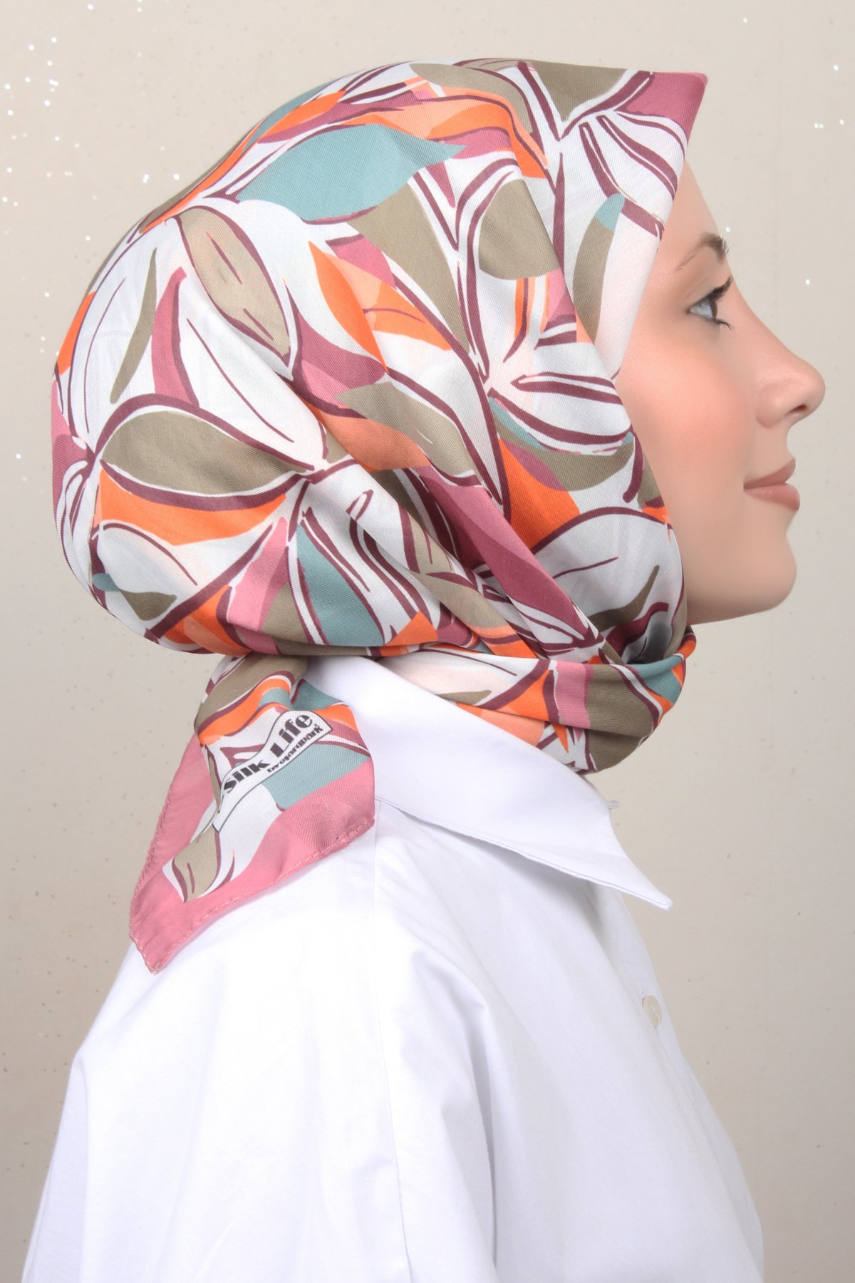 Silk Life Lotus Eşarp 4128-8 Gül Kurusu 