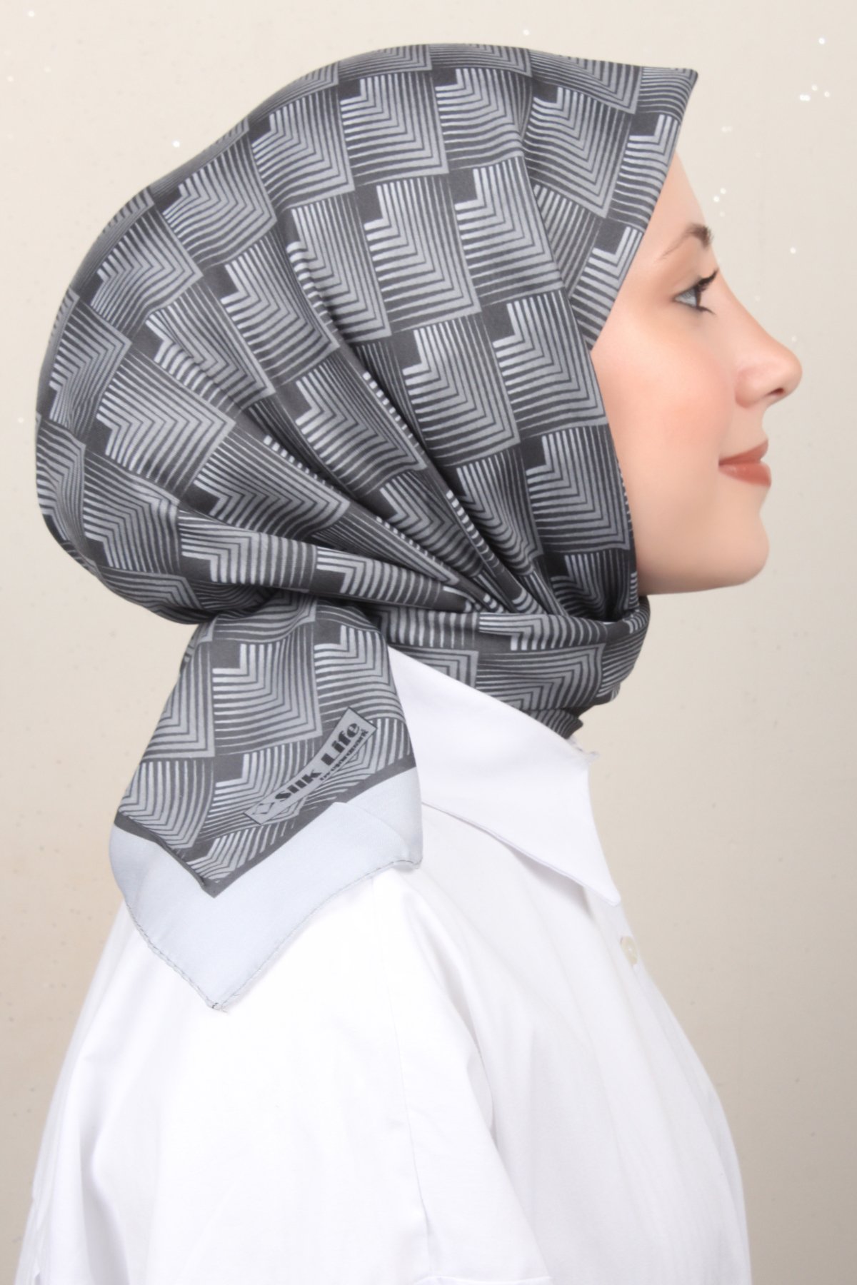 Silk Life Lotus Eşarp 4129-1 Gri 