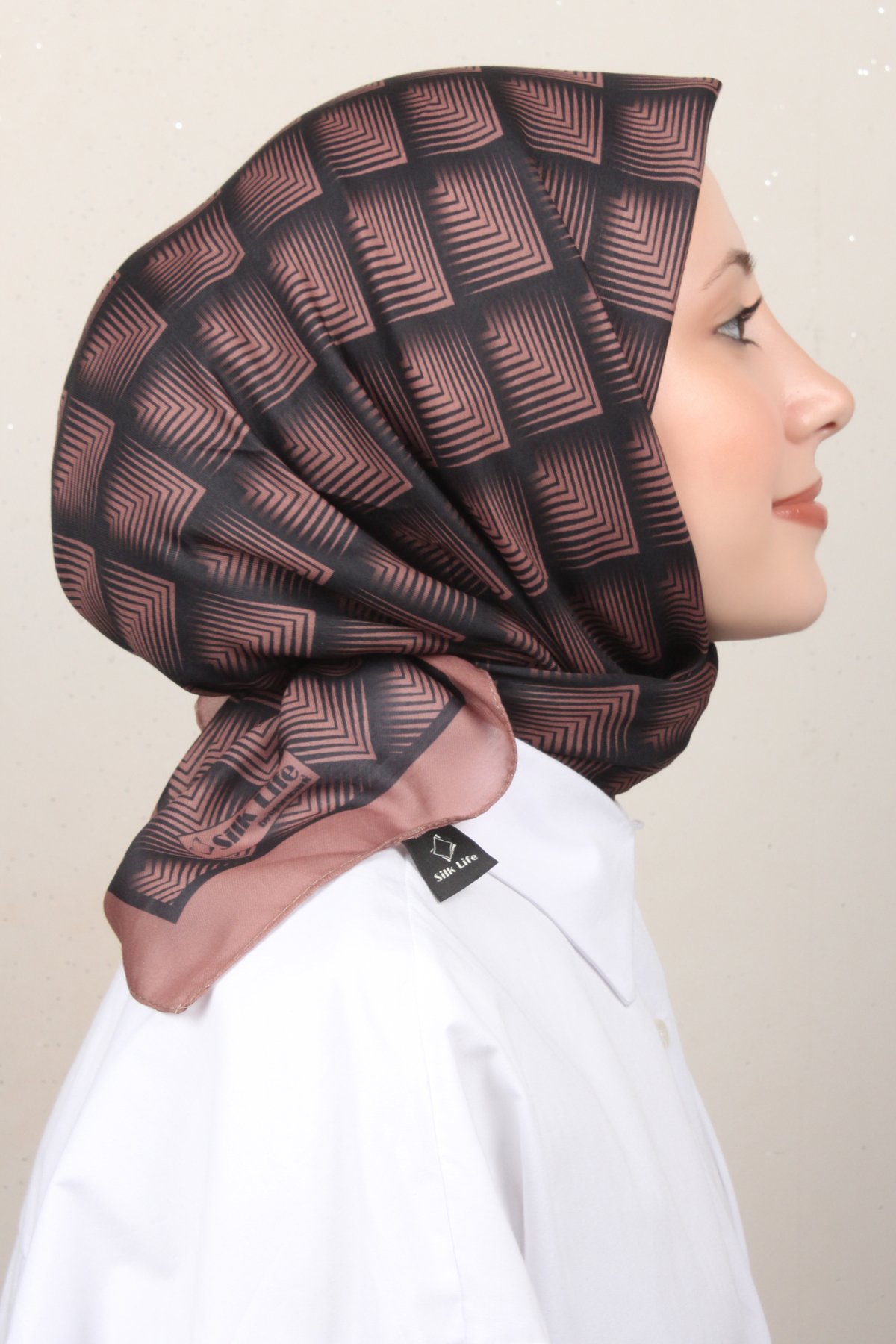 Silk Life Lotus Eşarp 4129-12 Kahve