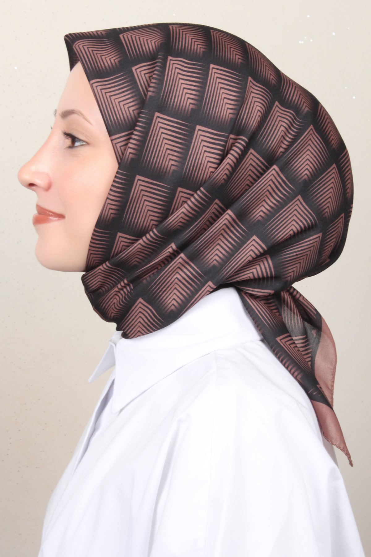 Silk Life Lotus Eşarp 4129-12 Kahve