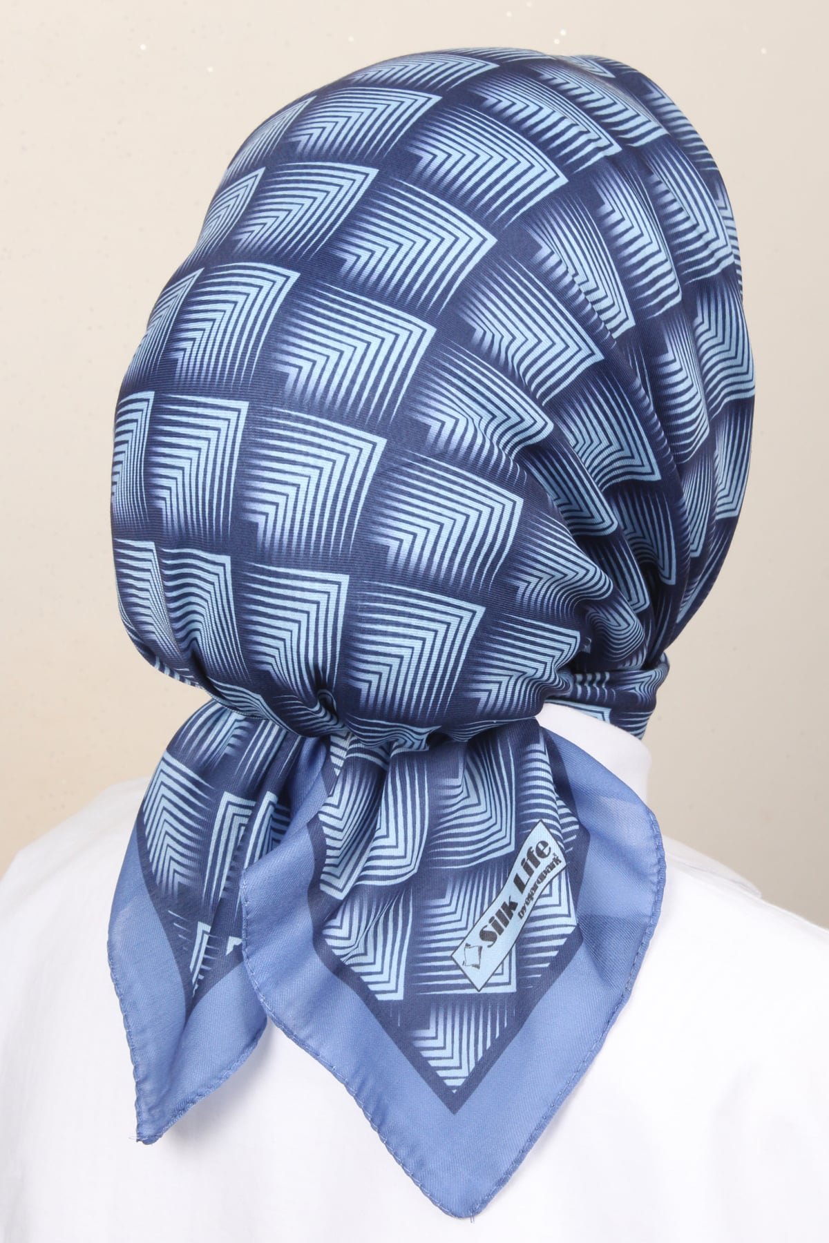 Silk Life Lotus Eşarp 4129-16 Kot Mavisi