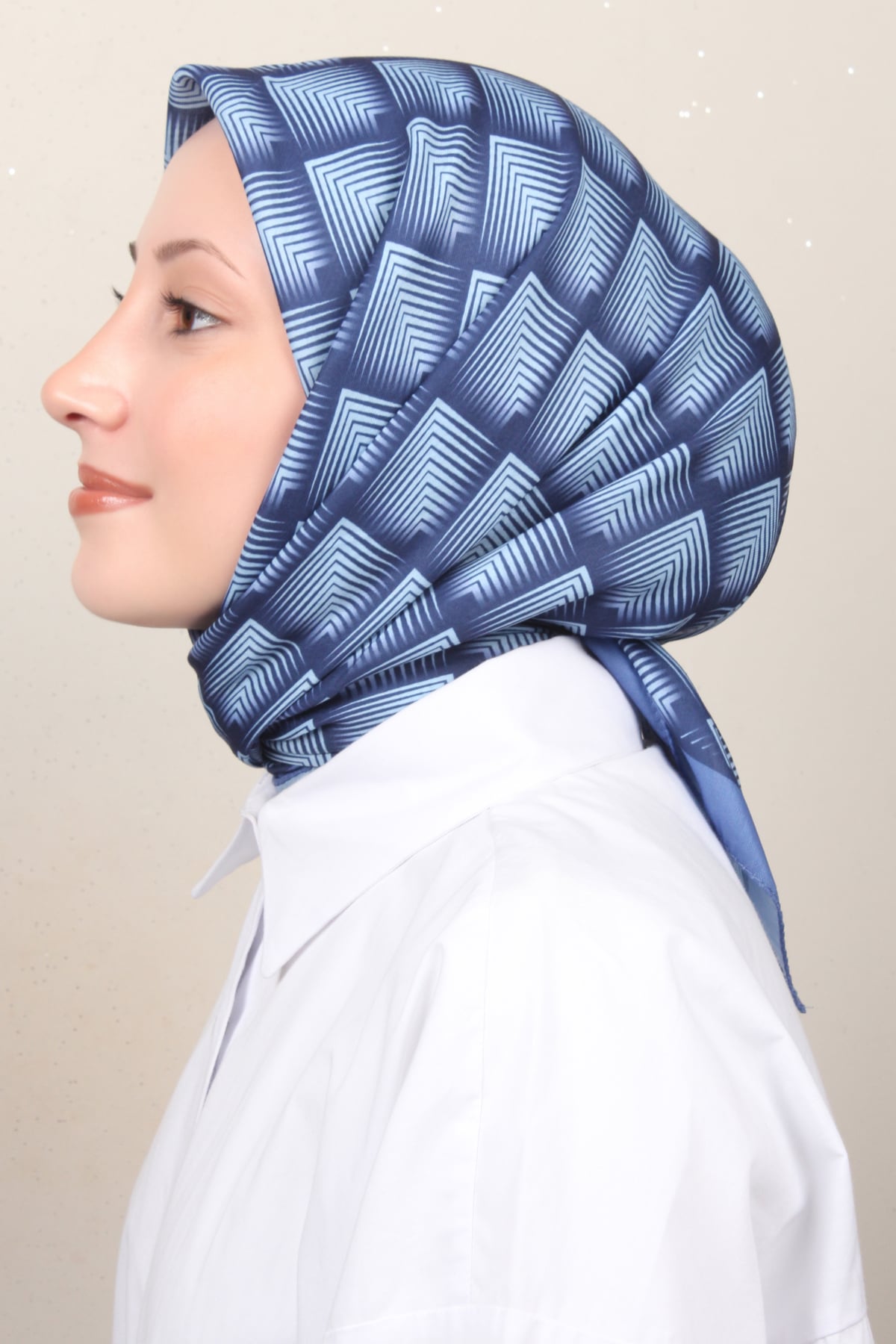 Silk Life Lotus Eşarp 4129-16 Kot Mavisi