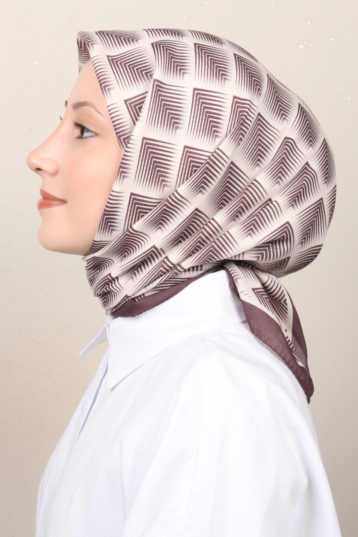 Silk Life Lotus Eşarp 4129-3 Kahve