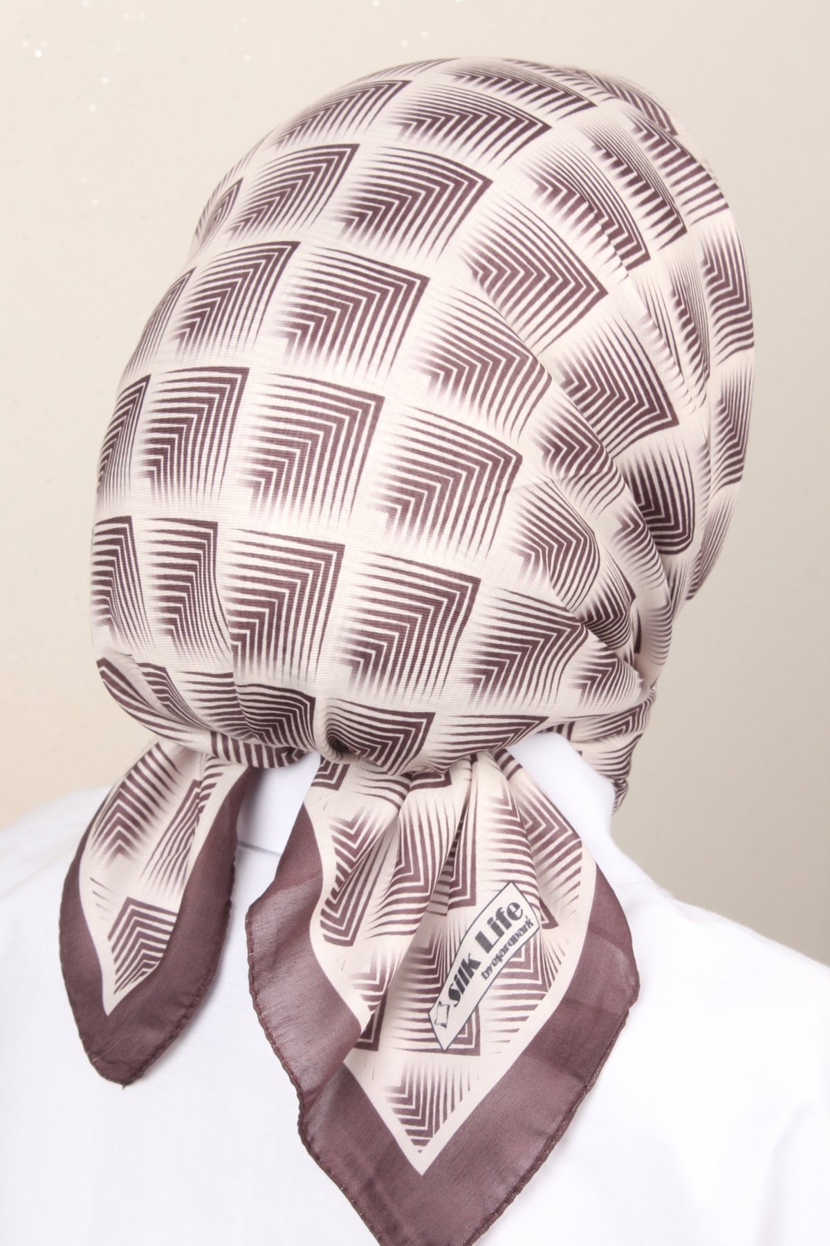 Silk Life Lotus Eşarp 4129-3 Kahve