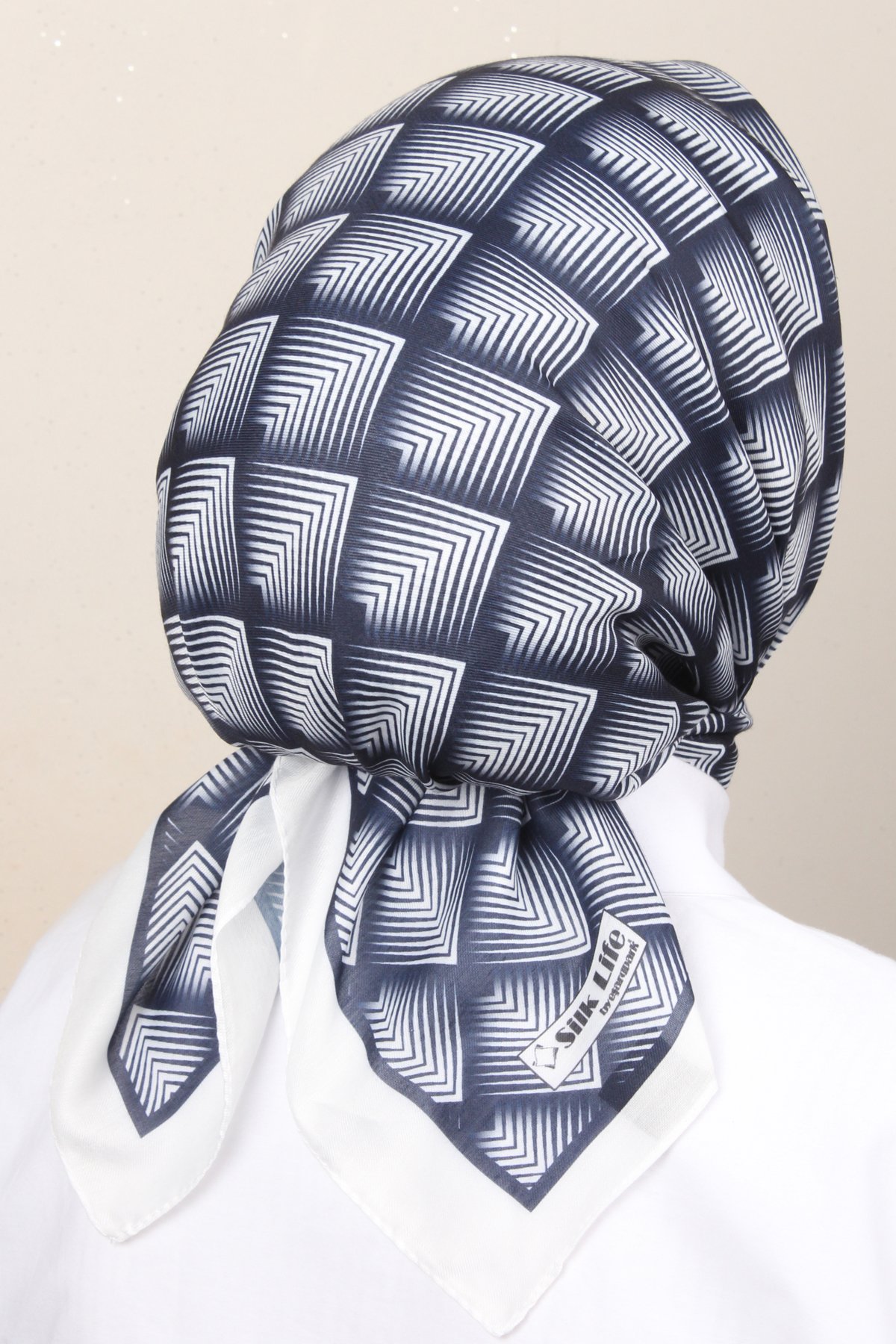 Silk Life Lotus Eşarp 4129-6 Beyaz