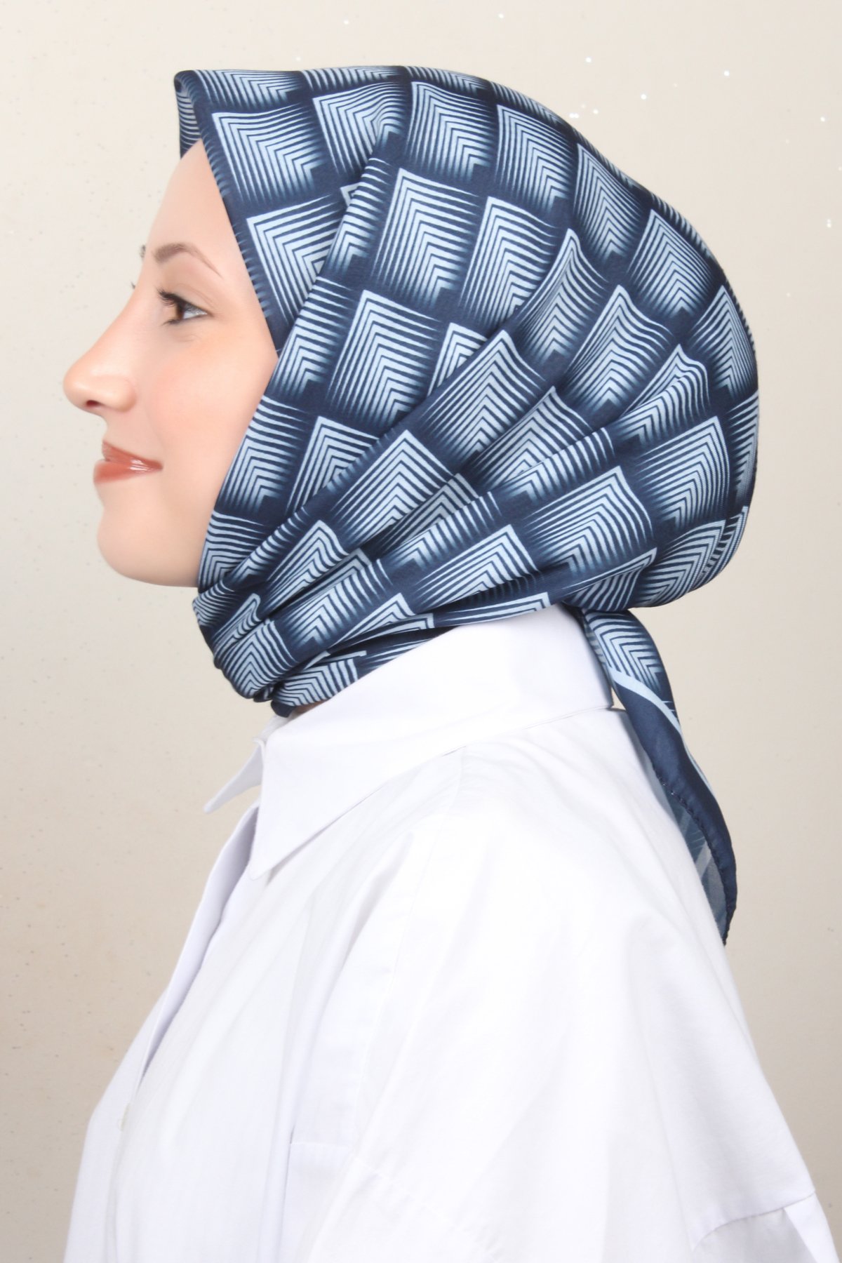 Silk Life Lotus Eşarp 4129-7 Lacivert