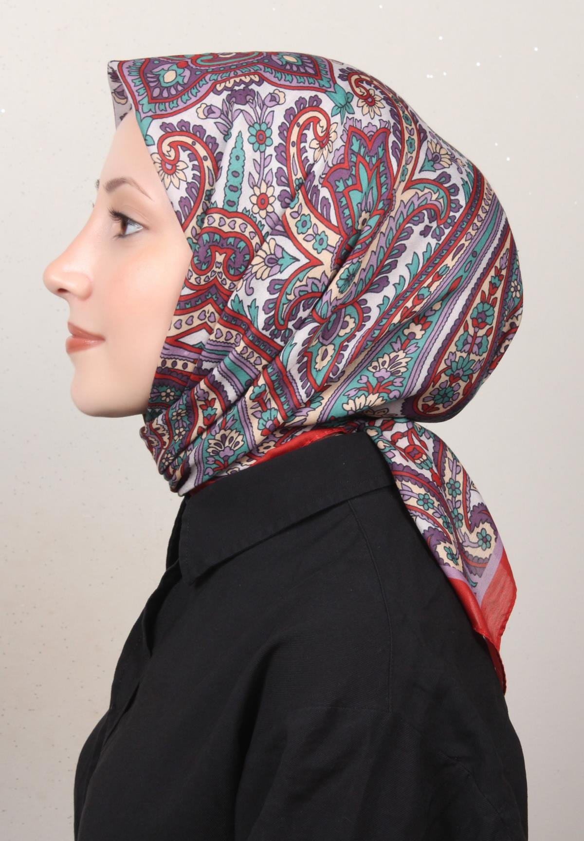 Silk Life Lotus Eşarp 4130-4 Kırmızı