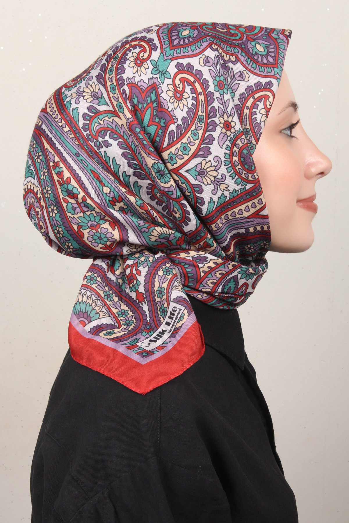 Silk Life Lotus Eşarp 4130-4 Kırmızı