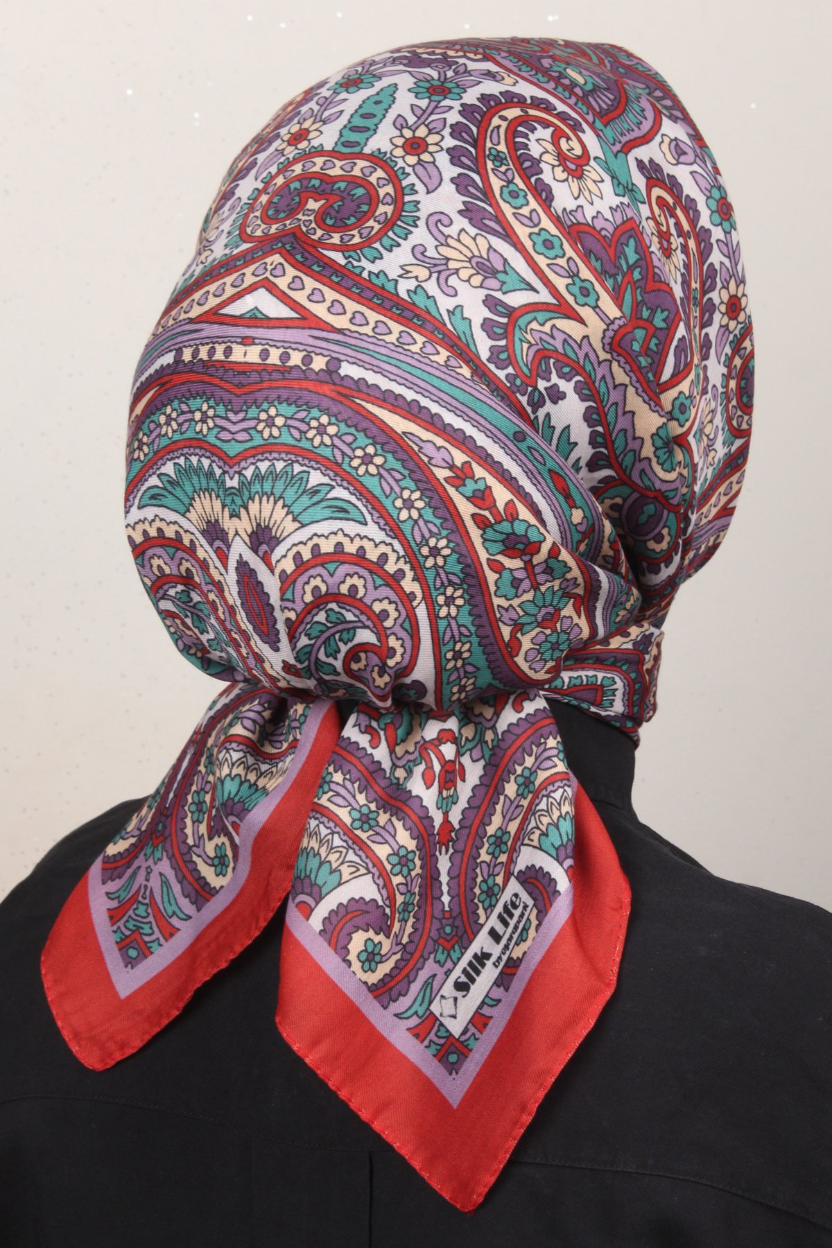 Silk Life Lotus Eşarp 4130-4 Kırmızı