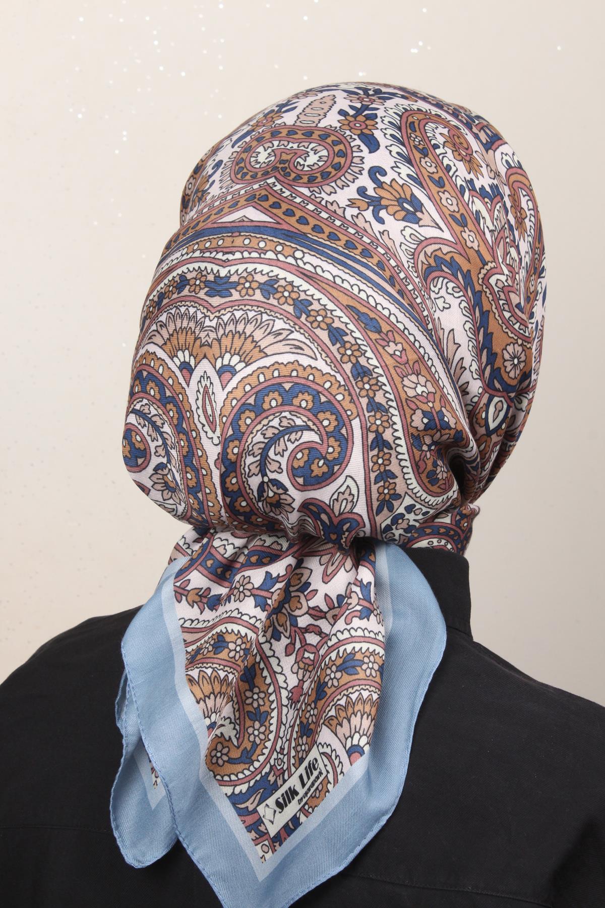 Silk Life Soft Pamuk Eşarp 4130-11 İndigo