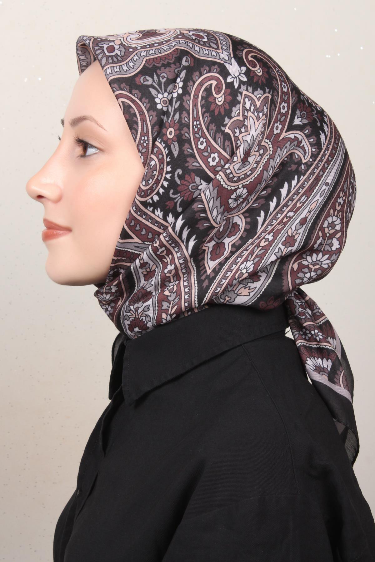 Silk Life Soft Pamuk Eşarp 4130-12  Siyah 