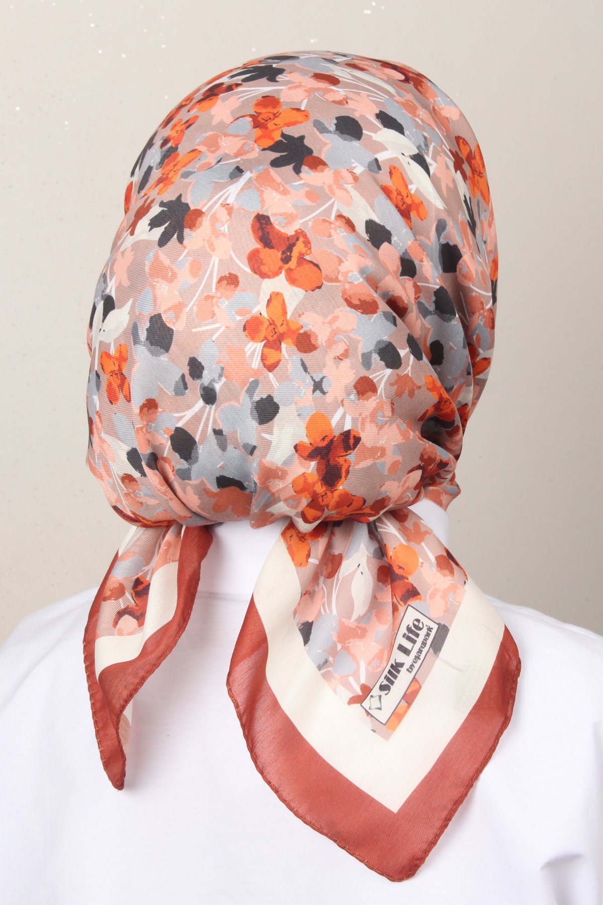 Silk Life Soft Pamuk Eşarp 4131-1 Kiremit