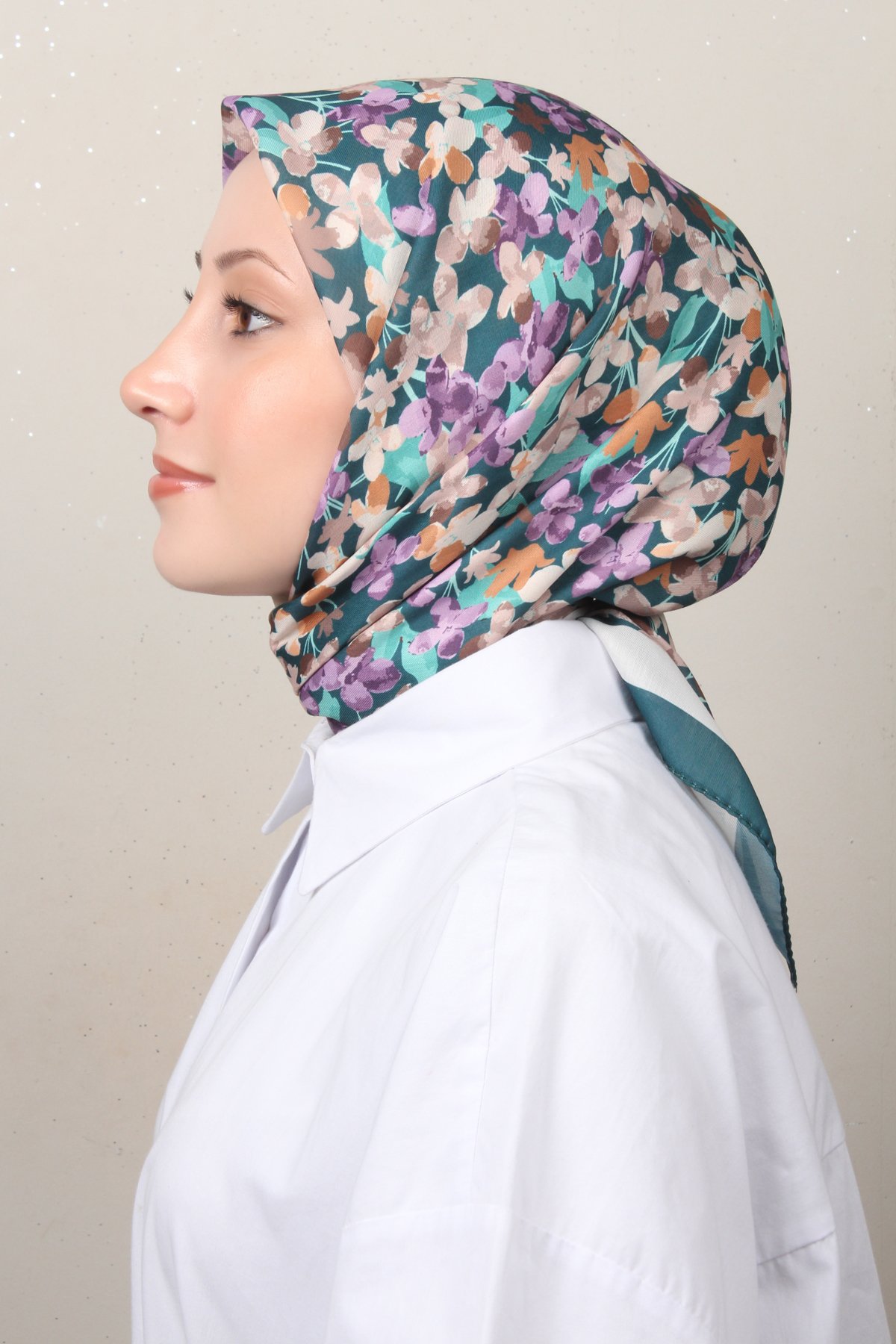 Silk Life Soft Pamuk Eşarp 4131-12 Petrol 