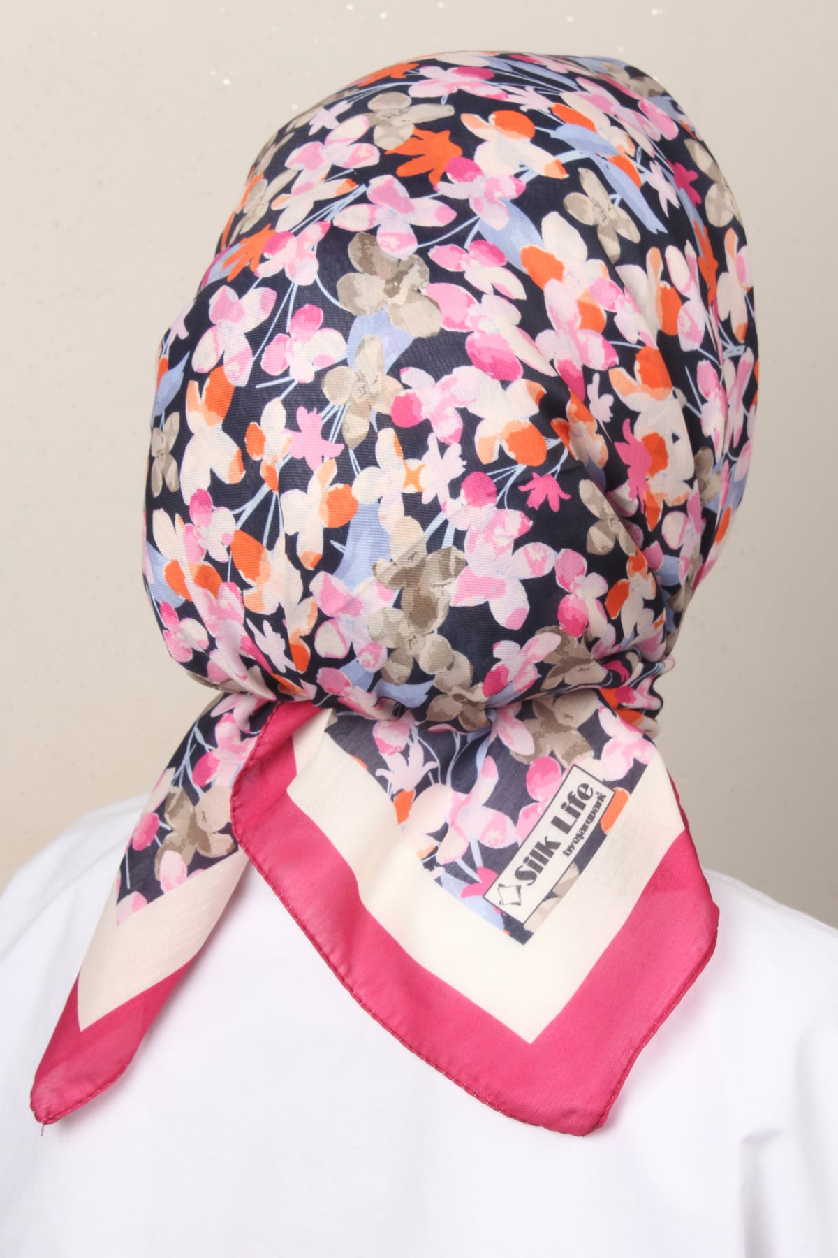 Silk Life Soft Pamuk Eşarp 4131-4 Fuşya