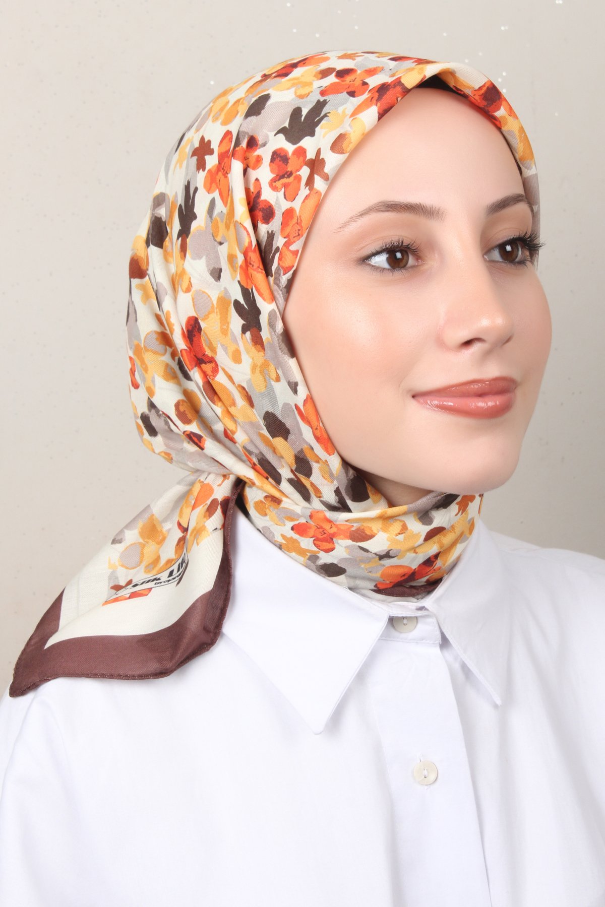 Silk Life Soft Pamuk Eşarp 4131-5 Kahve 