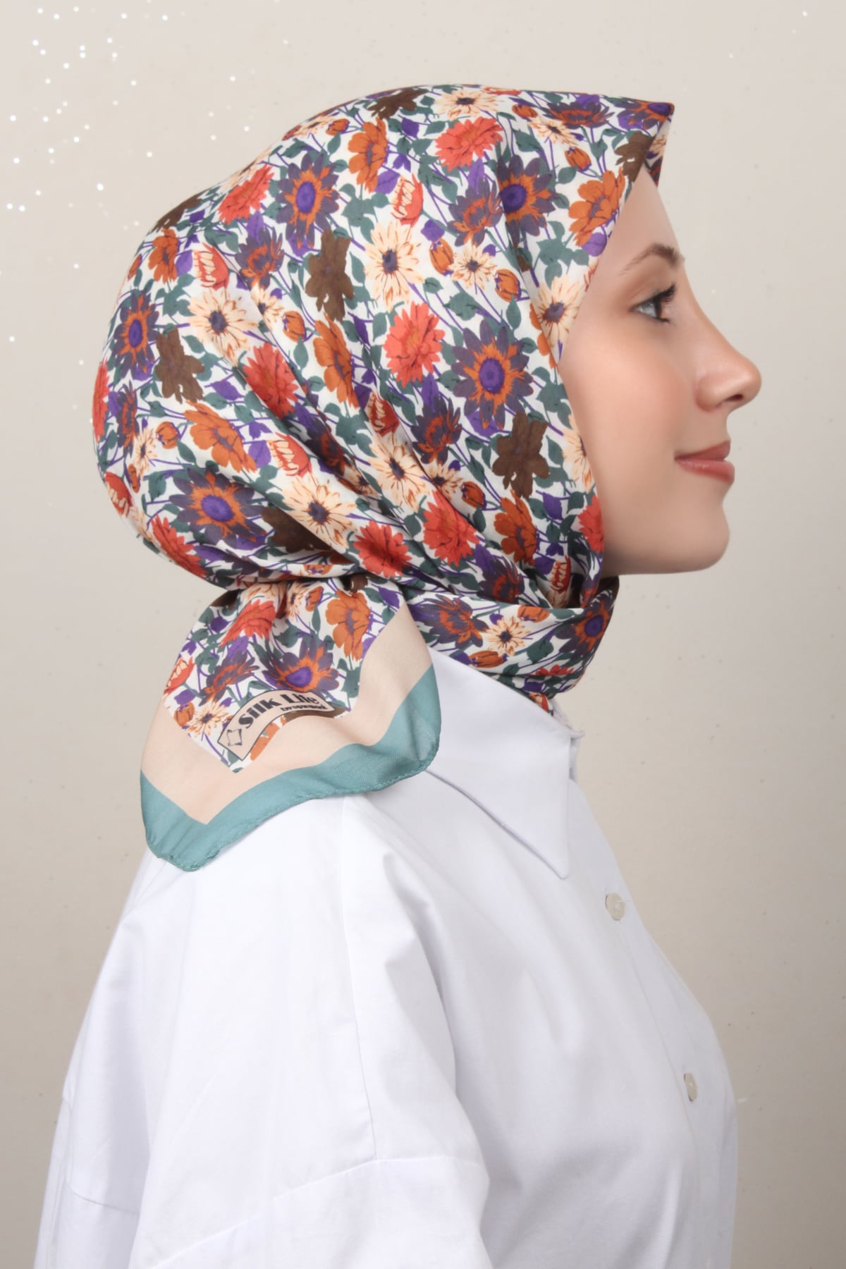 Silk Life Soft Pamuk Eşarp 4132-1 Su Yeşili 