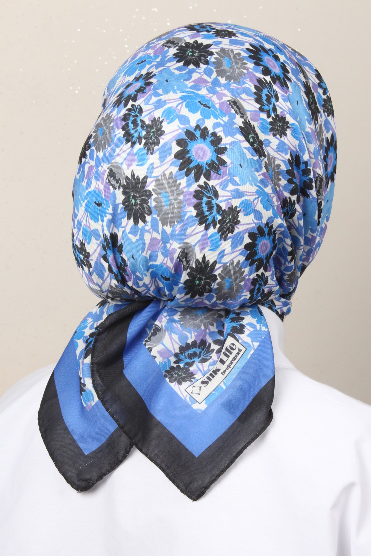 Silk Life Soft Pamuk Eşarp 4132-10 Siyah 