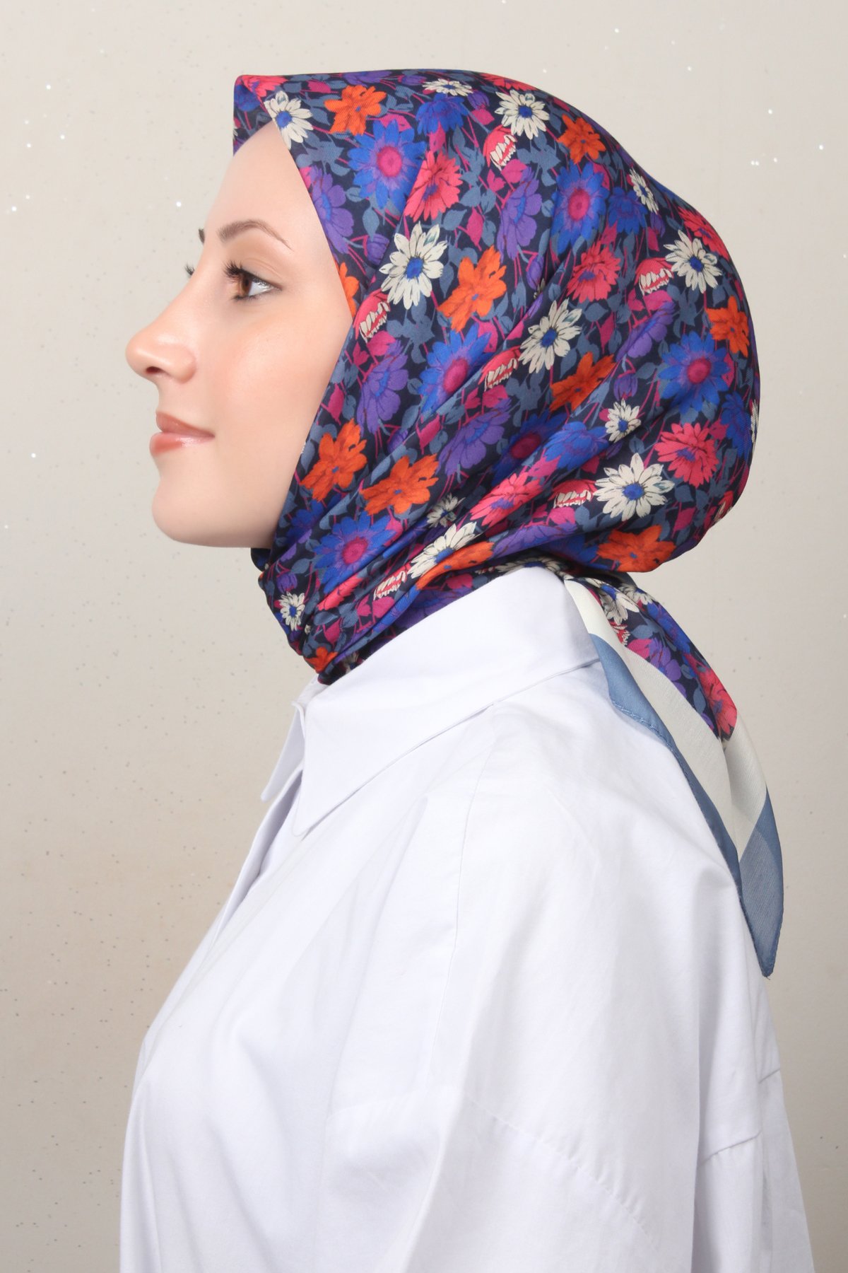 Silk Life Soft Pamuk Eşarp 4132-12 İndigo