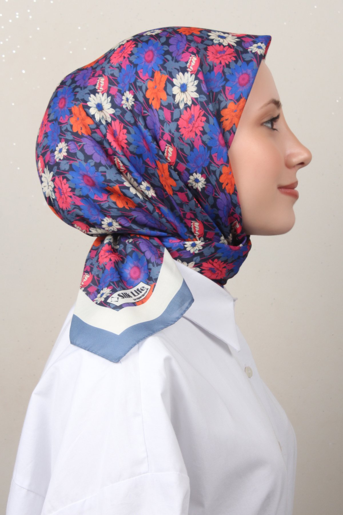 Silk Life Soft Pamuk Eşarp 4132-12 İndigo