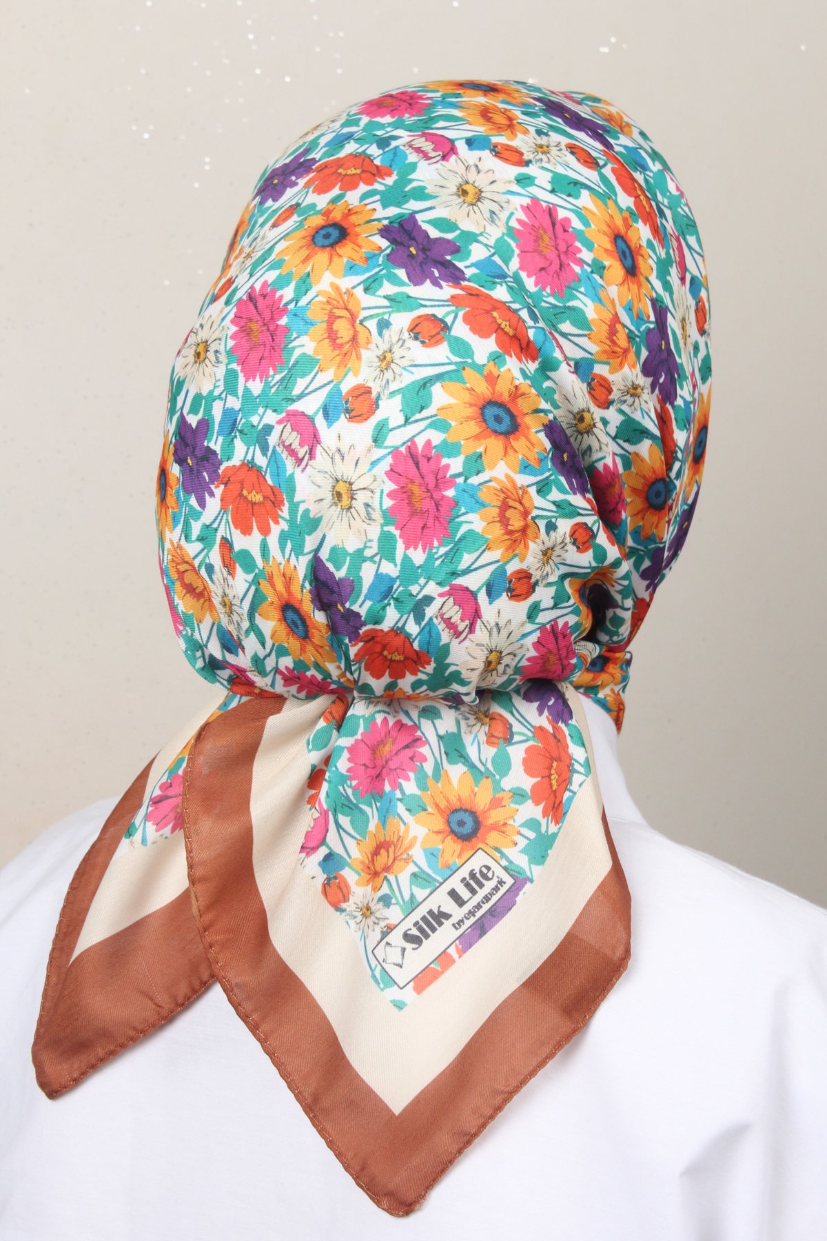 Silk Life Soft Pamuk Eşarp 4132-6 Kahve