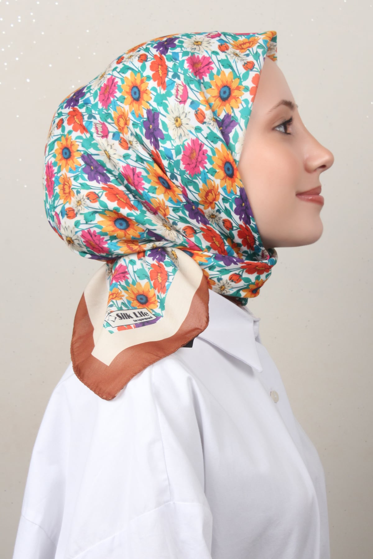 Silk Life Soft Pamuk Eşarp 4132-6 Kahve