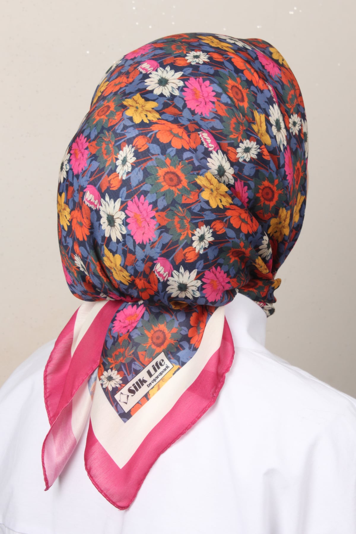Silk Life Soft Pamuk Eşarp 4132-8 Fuşya