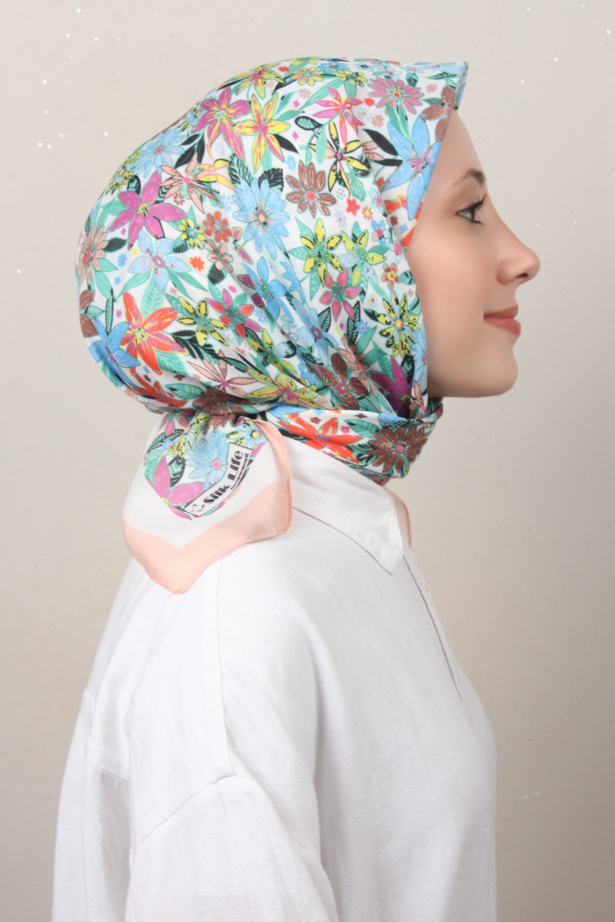 Silk Life Soft Pamuk Eşarp 4133-10 Somon 