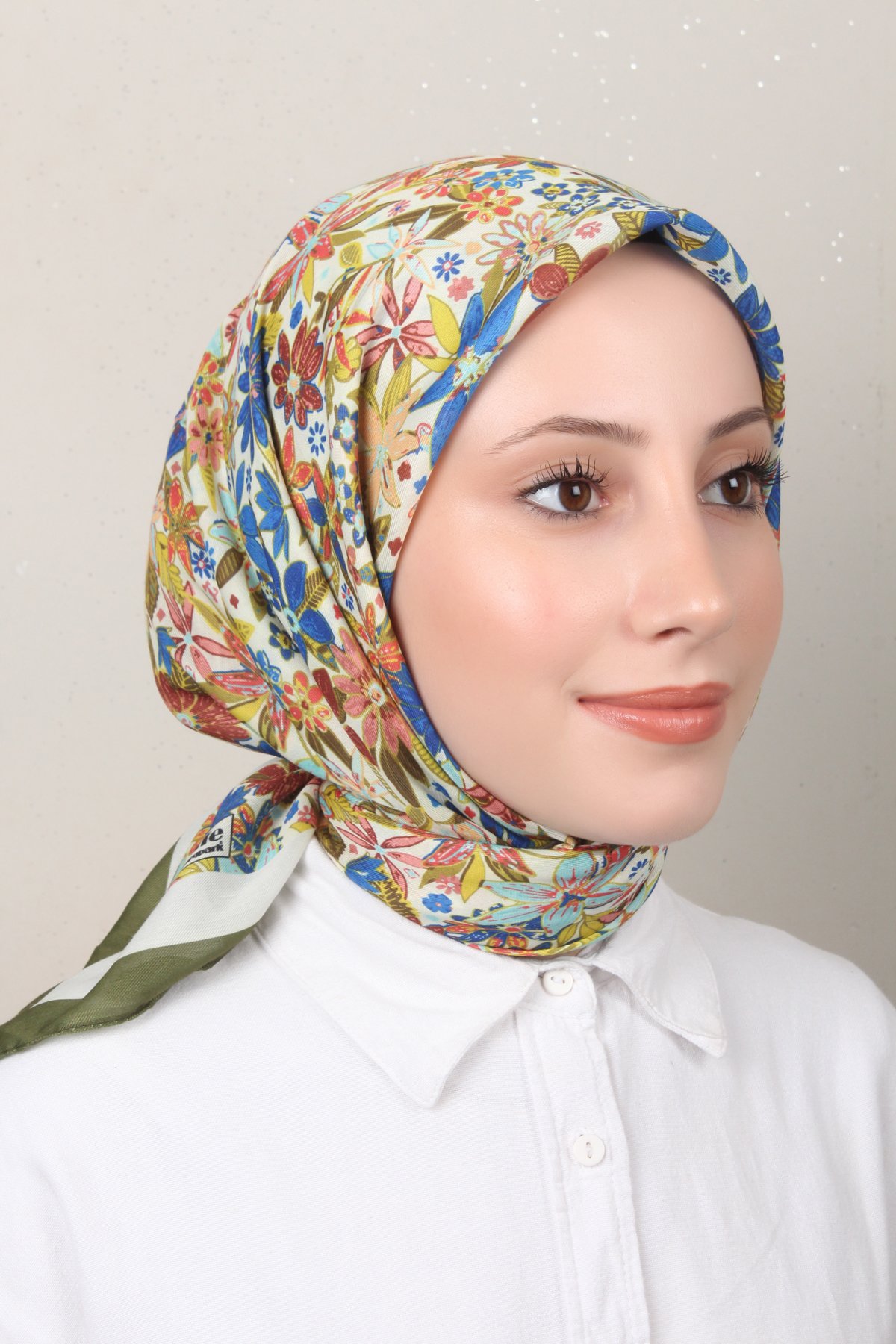 Silk Life Soft Pamuk Eşarp 4133-5 Asker Yeşili 