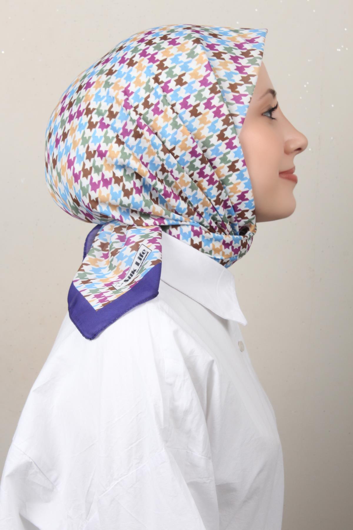 Silk Life Soft Pamuk Eşarp 4140-1 Mor 