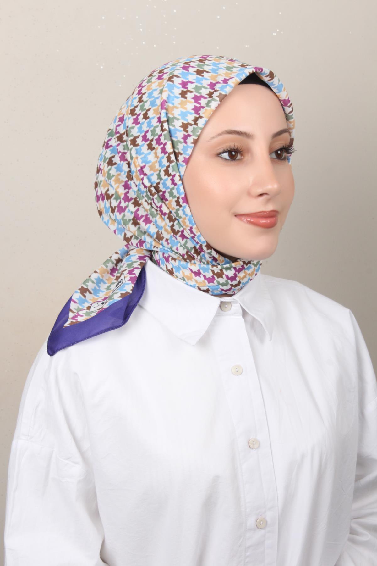 Silk Life Soft Pamuk Eşarp 4140-1 Mor 