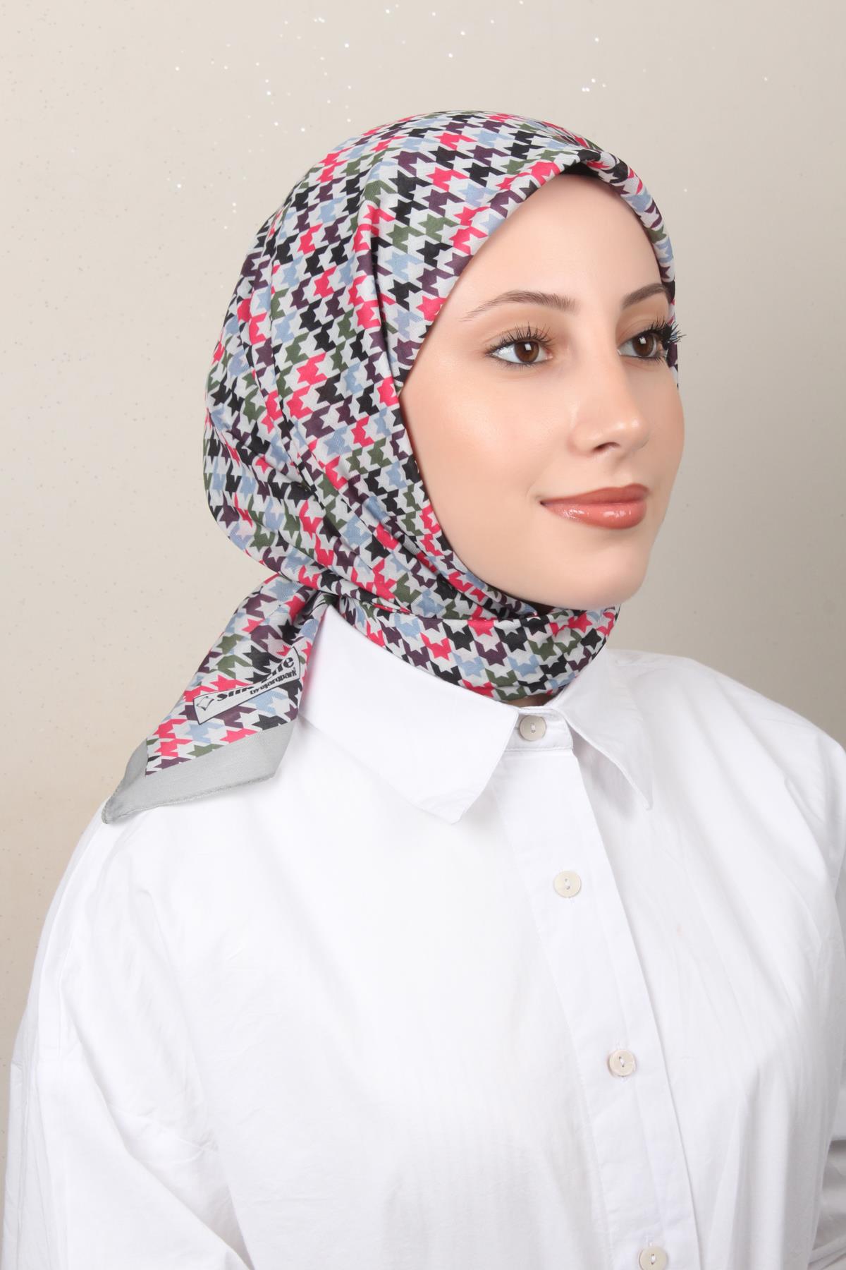 Silk Life Soft Pamuk Eşarp 4140-2 Gri