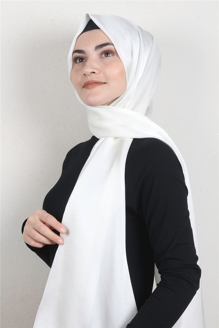 Silver Janjan Şal 2729-18 Beyaz