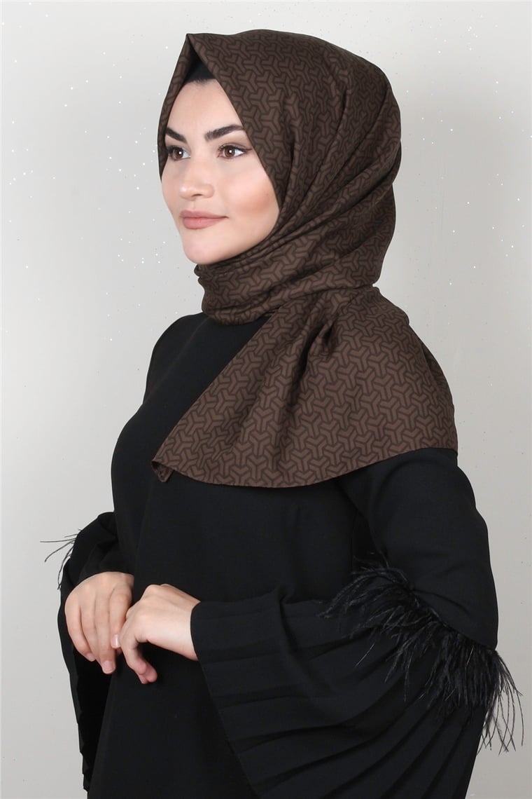 Simerya Şal 1389-6 Kahverengi