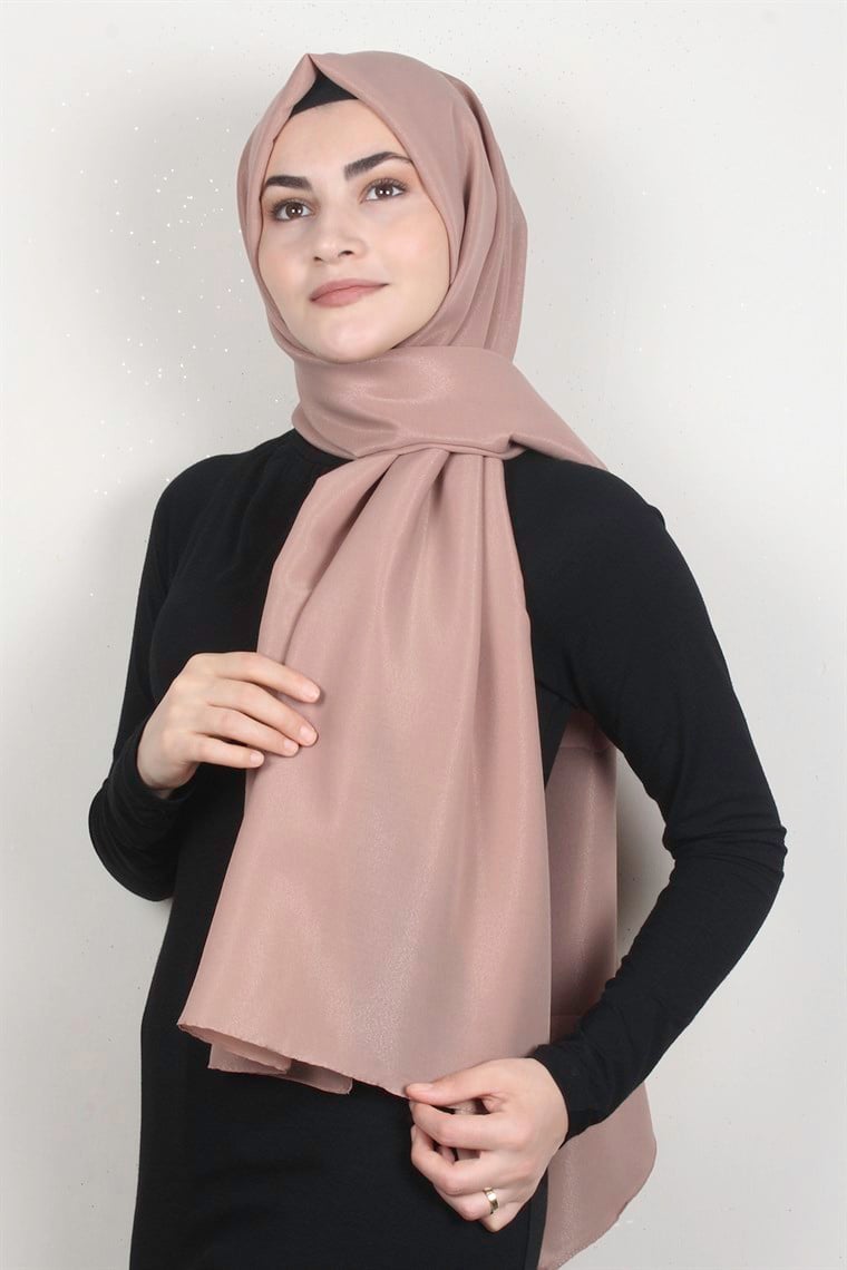 Simli Medine Şal 1365-16 Koyu Bej