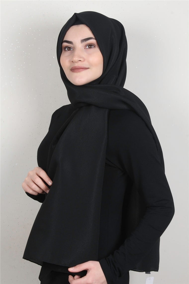 Simli Medine Şal 1365-24 Siyah