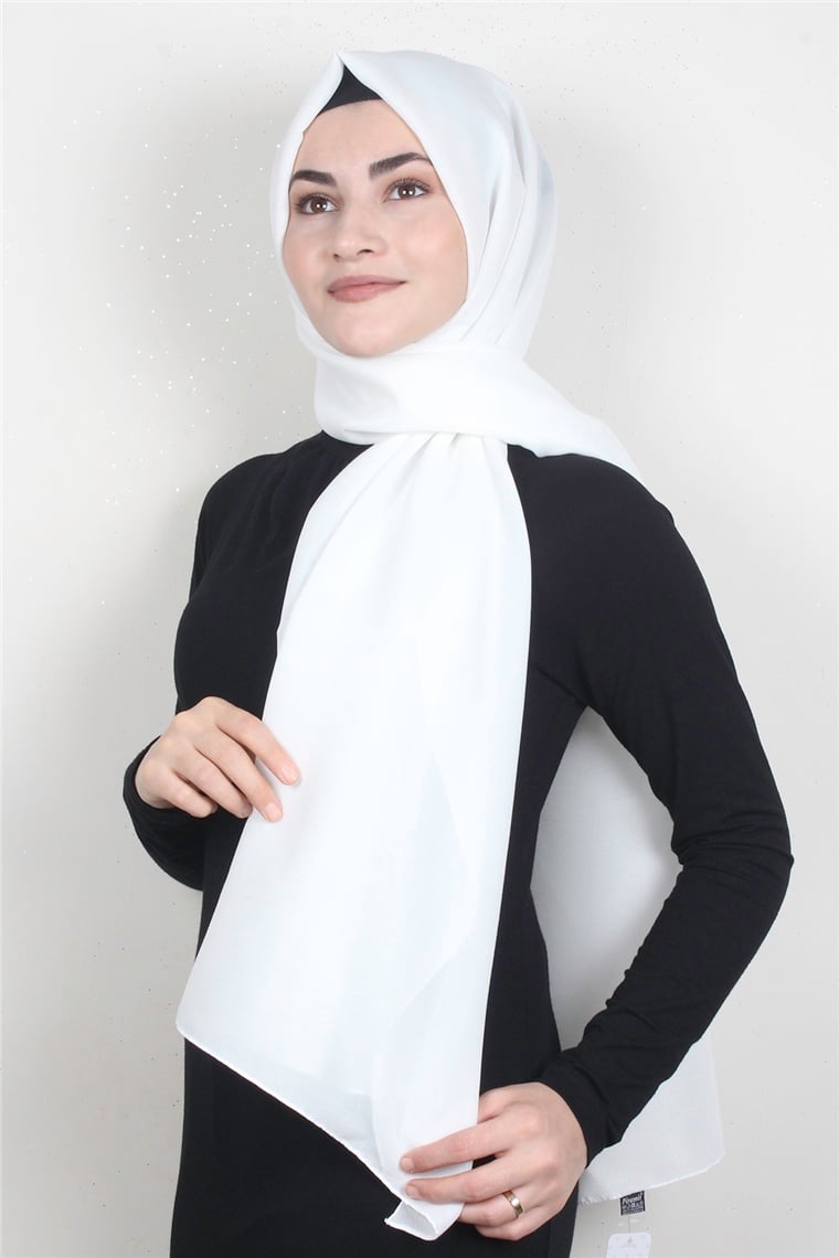 Simli Medine Şal 1365-6 Beyaz