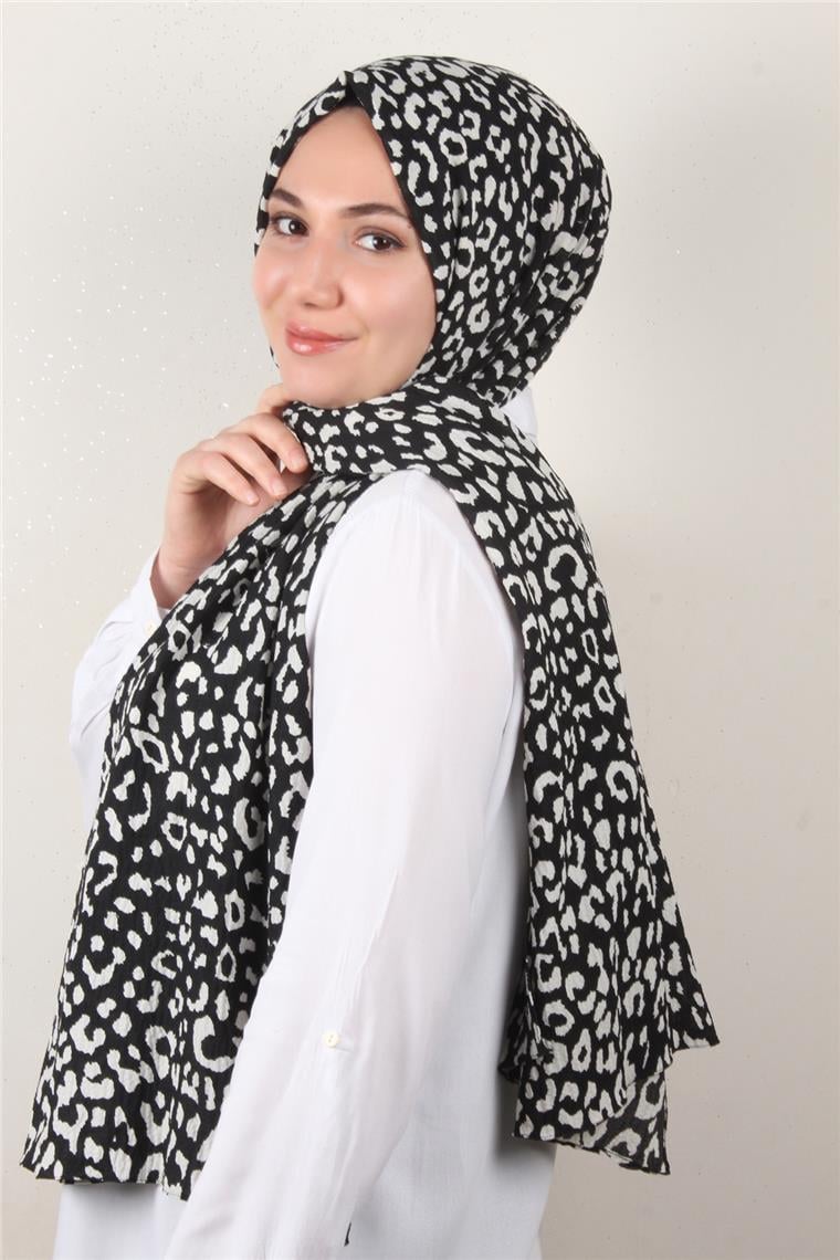 Soft Touch Şal 2744-16 Siyah-Beyaz