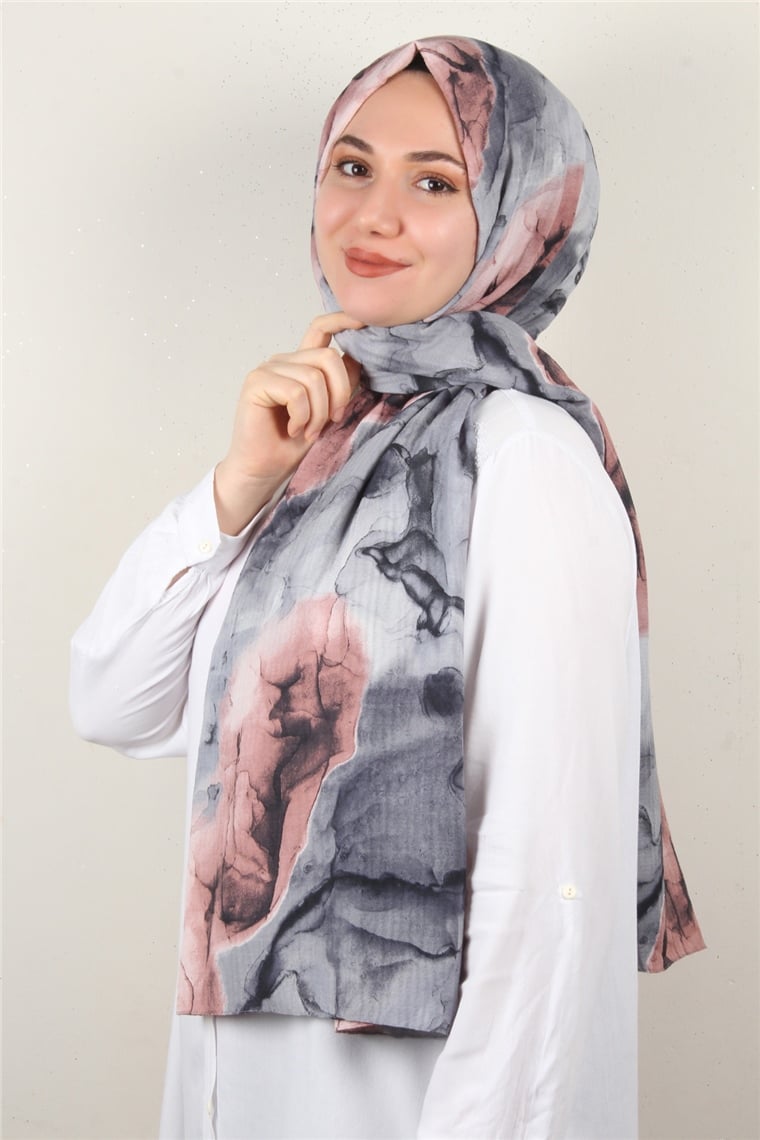 Soft Touch Şal 2744-4 Gri-Pembe