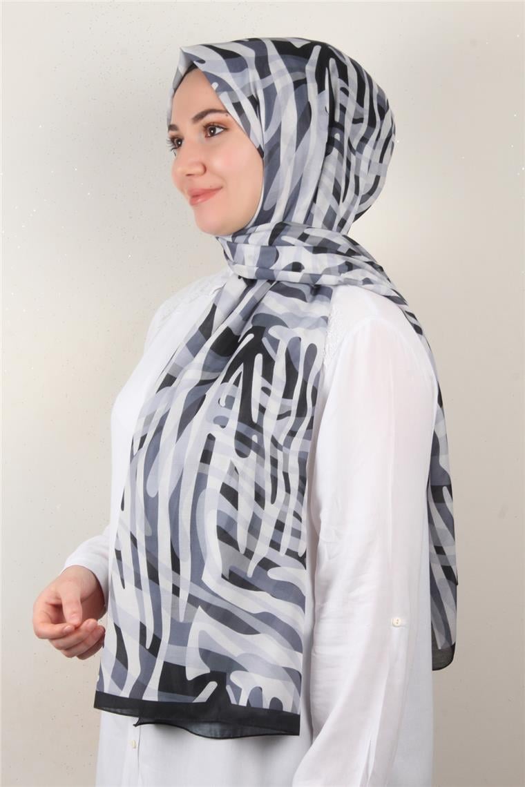 Soft Touch Şal 2750-15 Gri-Siyah