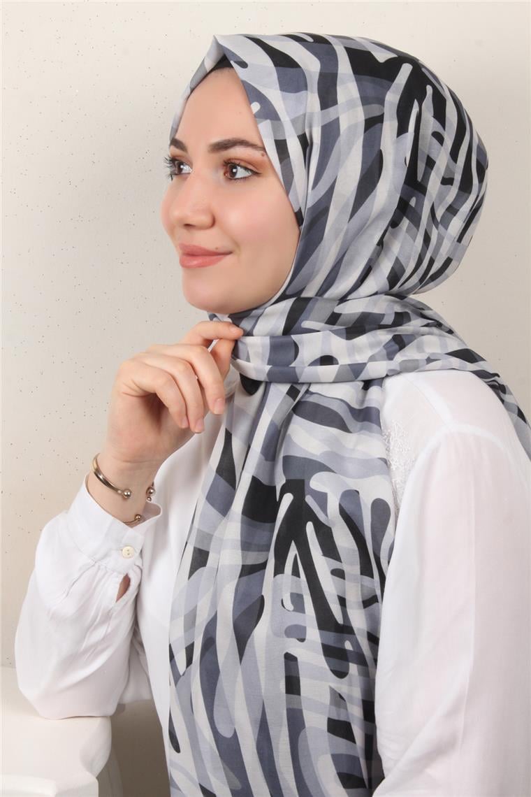 Soft Touch Şal 2750-15 Gri-Siyah