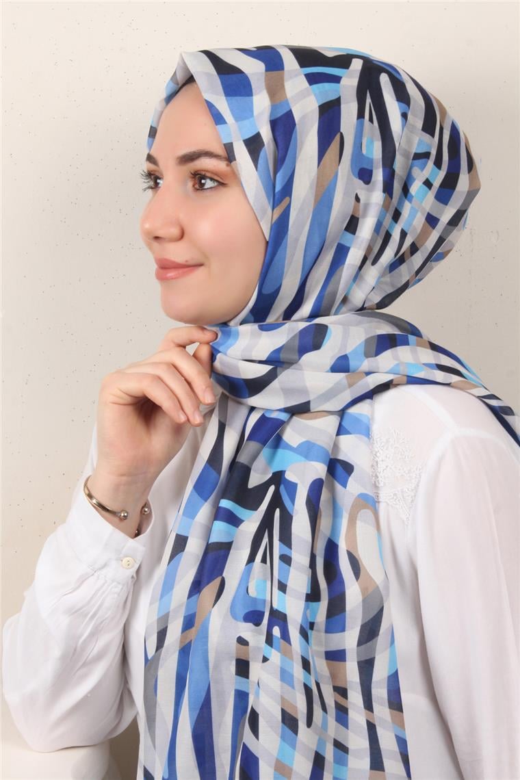 Soft Touch Şal 2750-16 Gri-Mavi