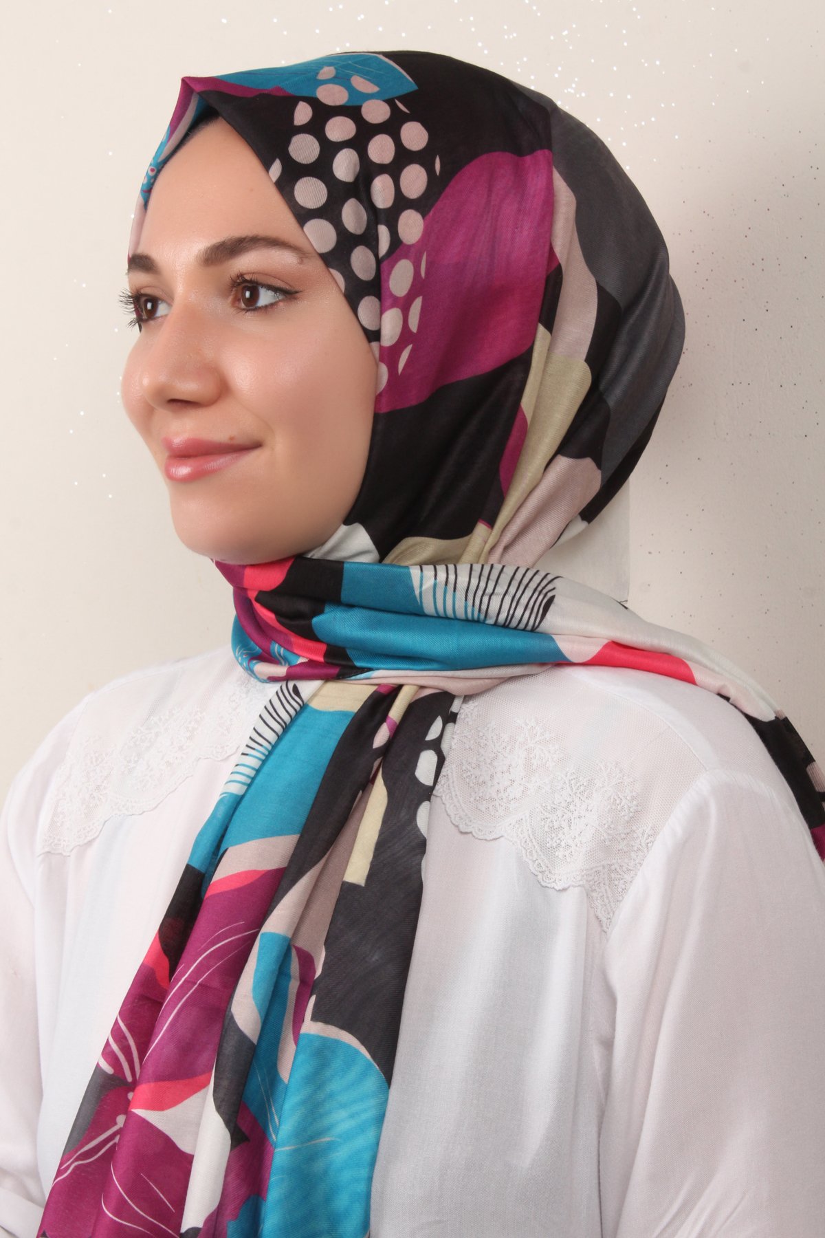 Soft Touch Şal 2763-7 Mavi-Pembe