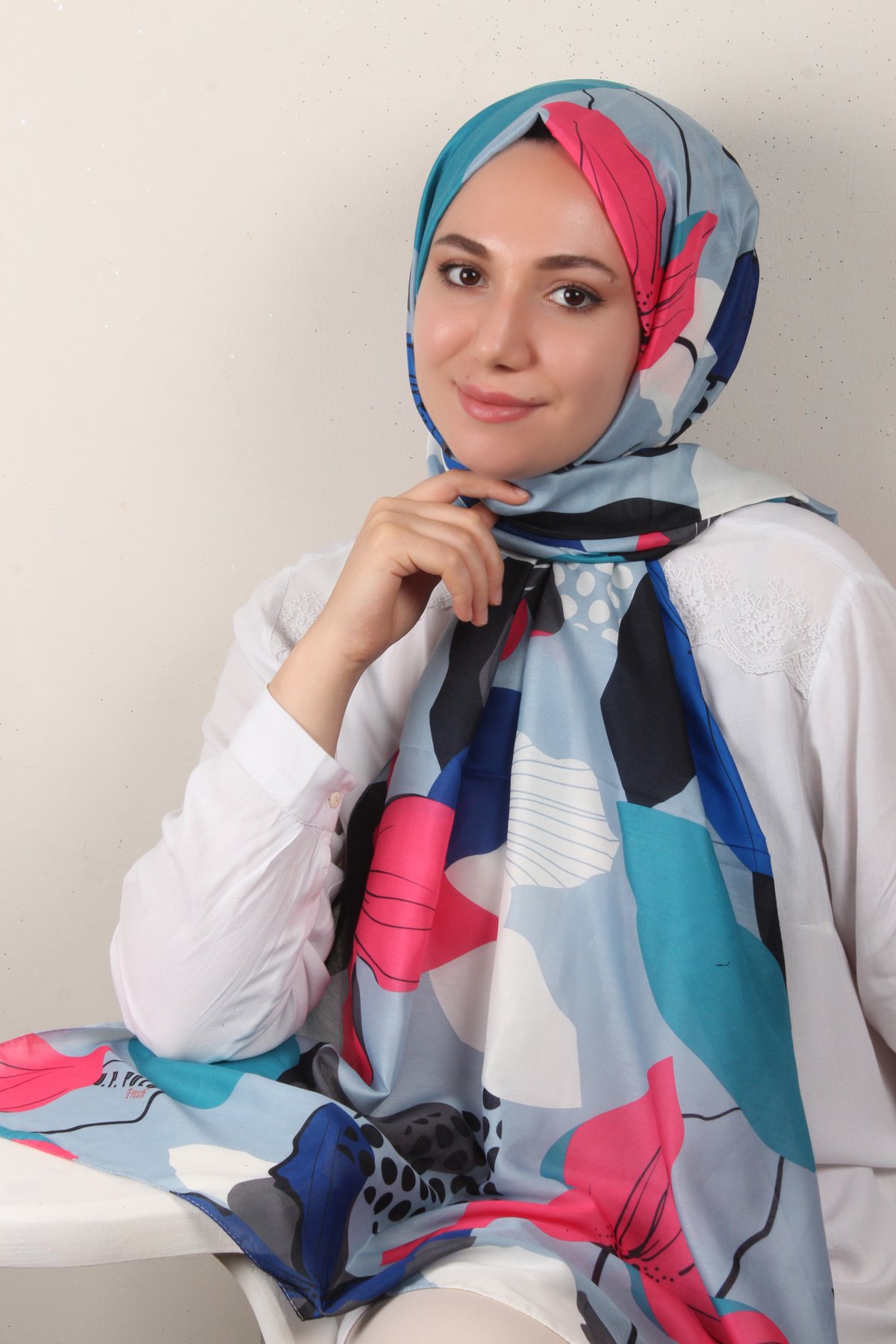 Soft Touch Şal 2763-8 Buz Mavisi