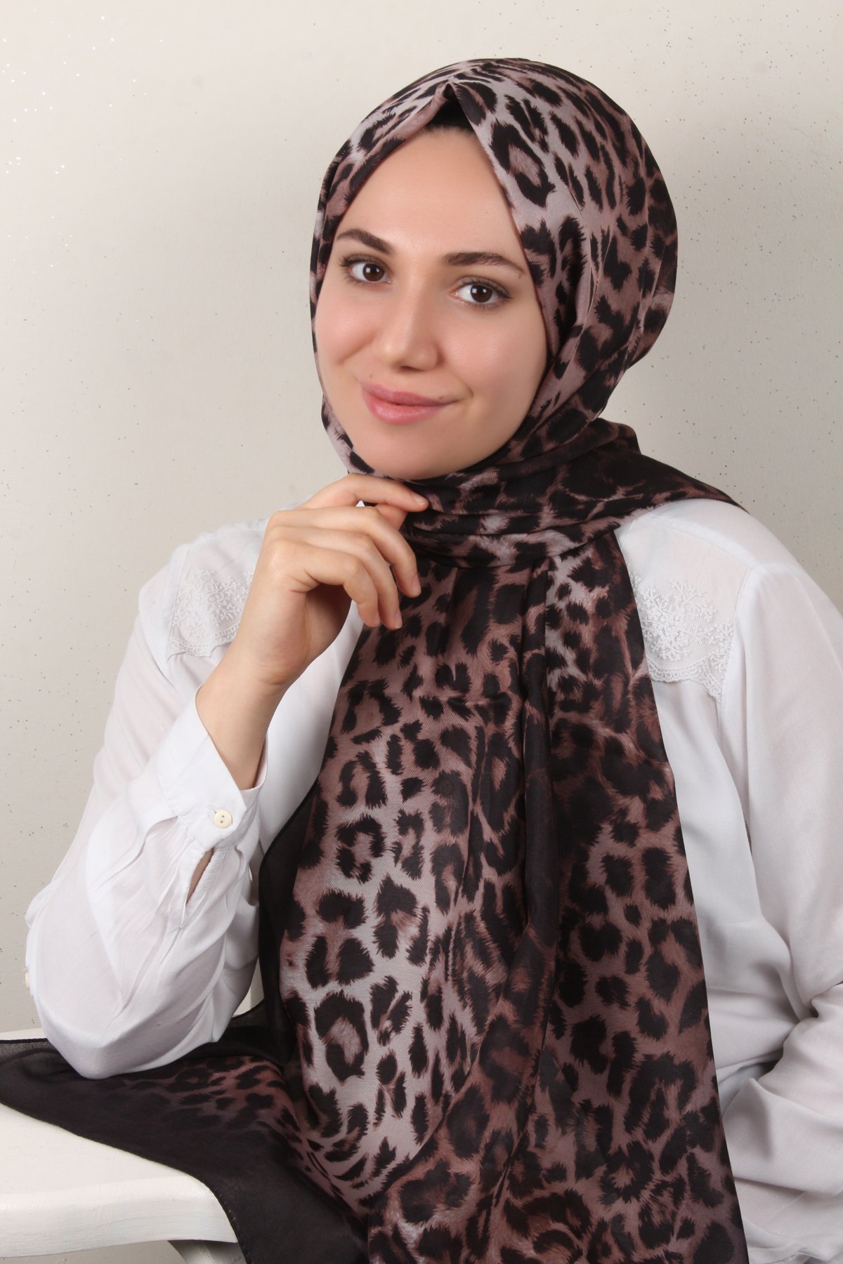 Soft Touch Şal 2774-3 Siyah-Kahverengi