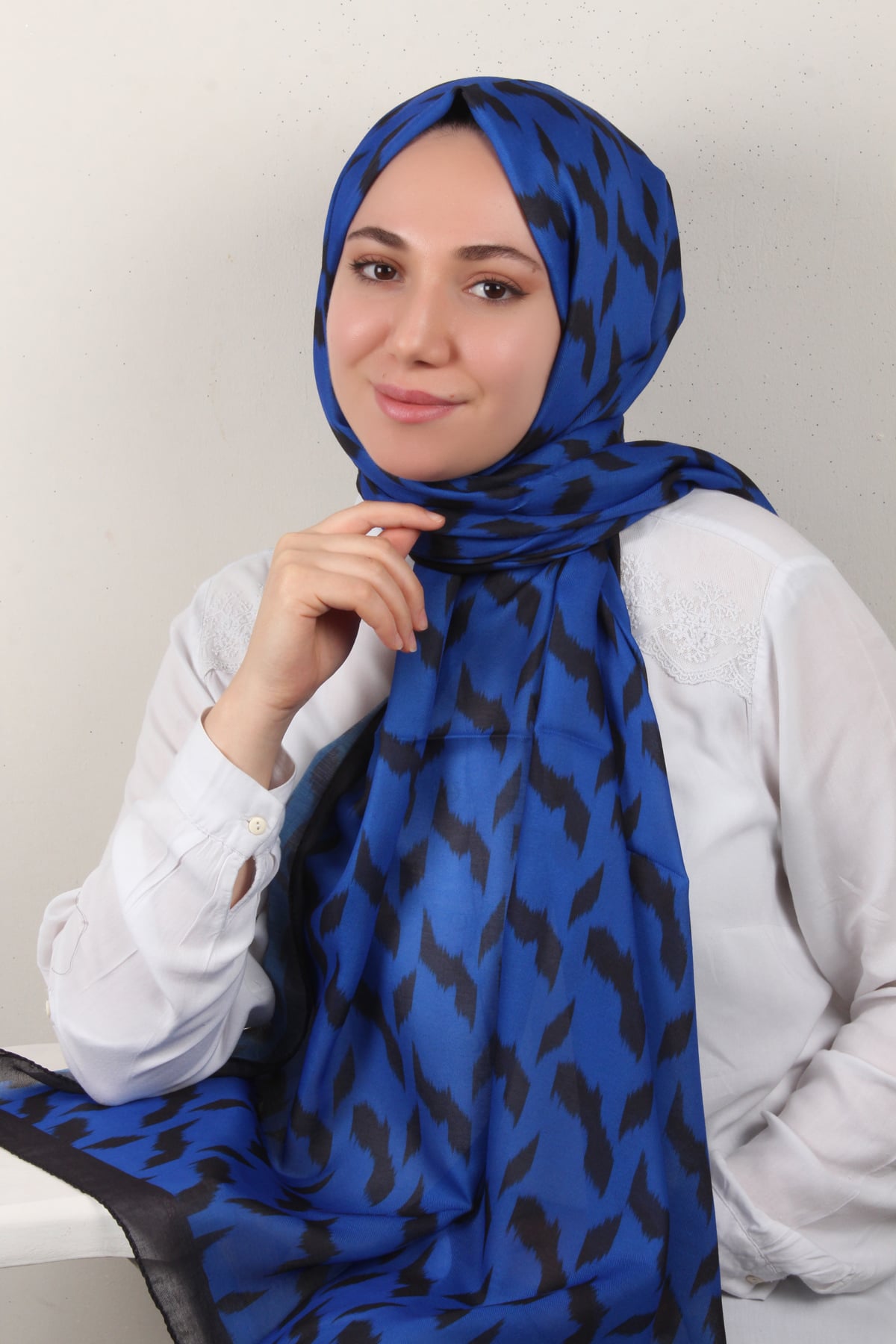 Soft Touch Şal 2776-18 Siyah-Bej