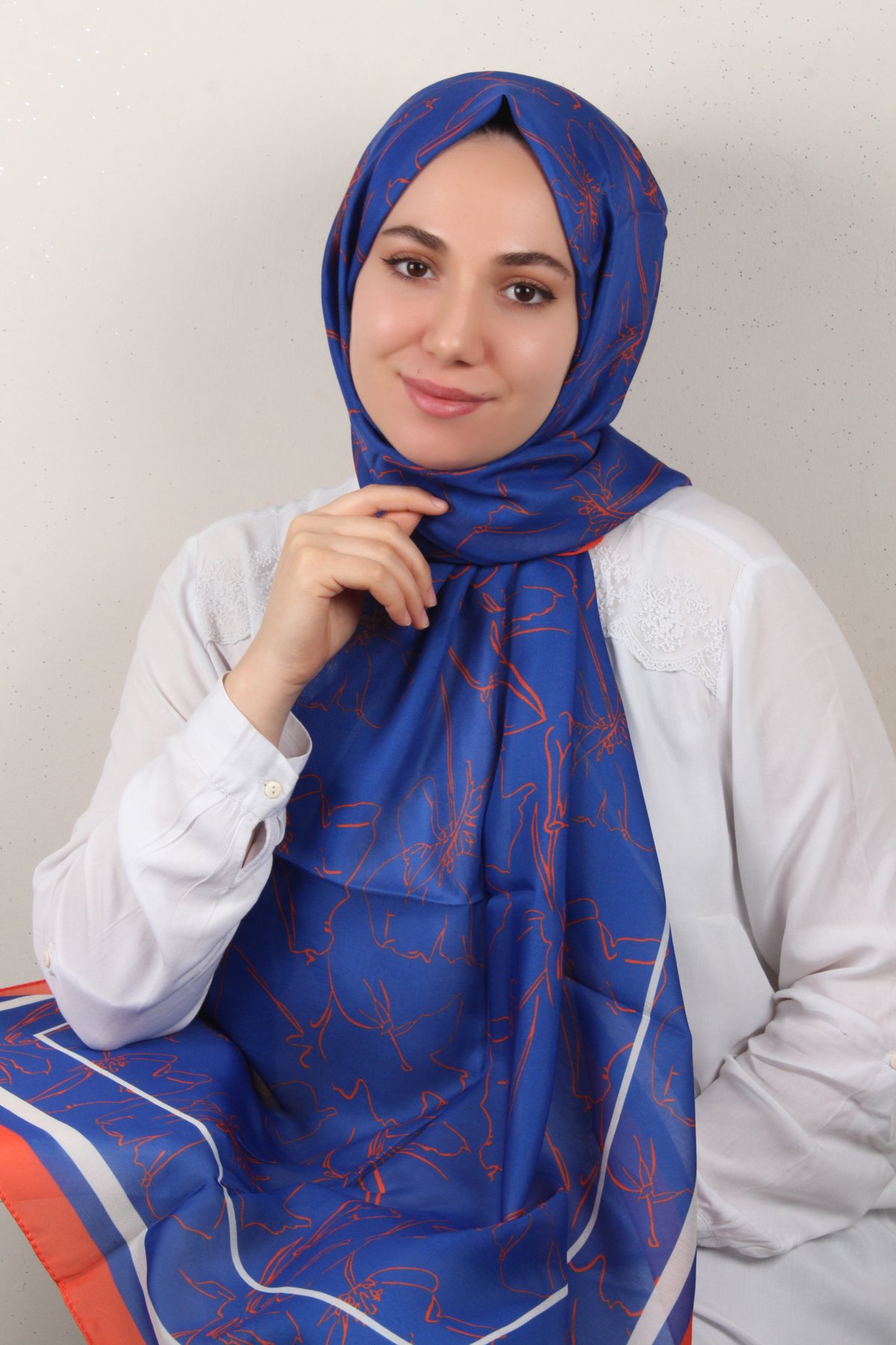 Soft Touch Şal 2777-17 Saks-Turuncu